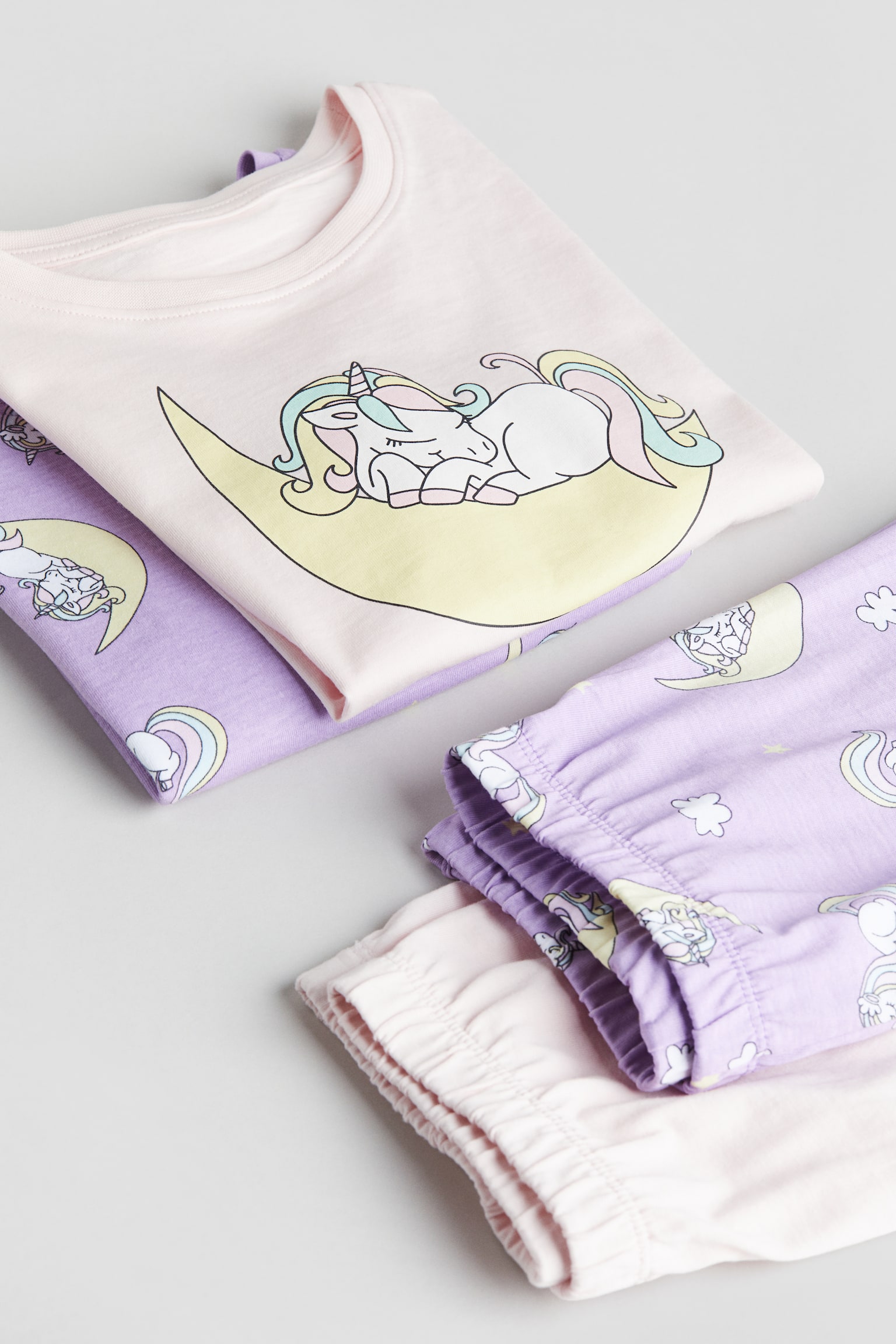 2-pack printed jersey pyjamas - Light pink/Unicorn - 2