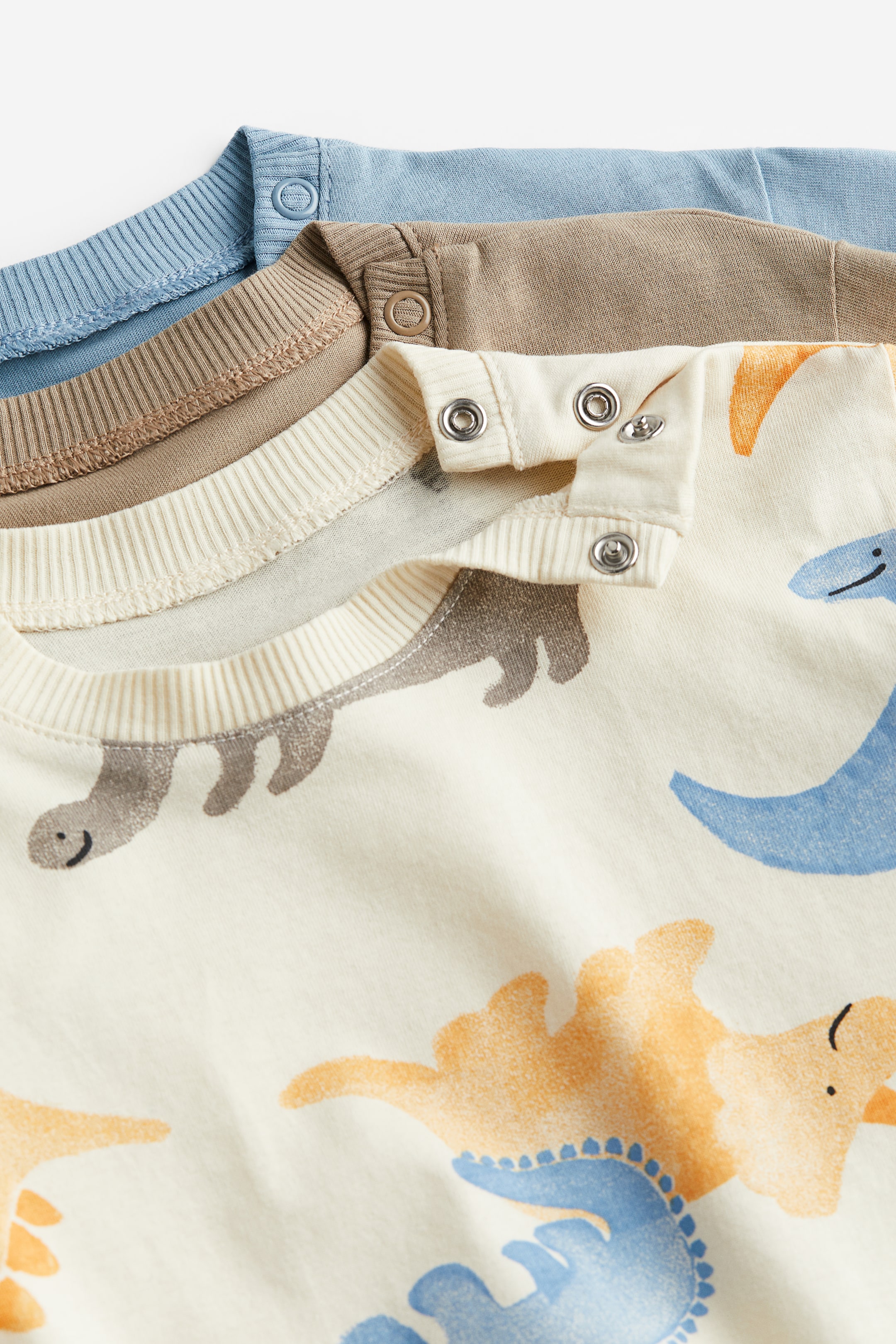 View larger image: 3-pack cotton jersey tops - Light beige/Dinosaurs - Kids | H&M SG 2