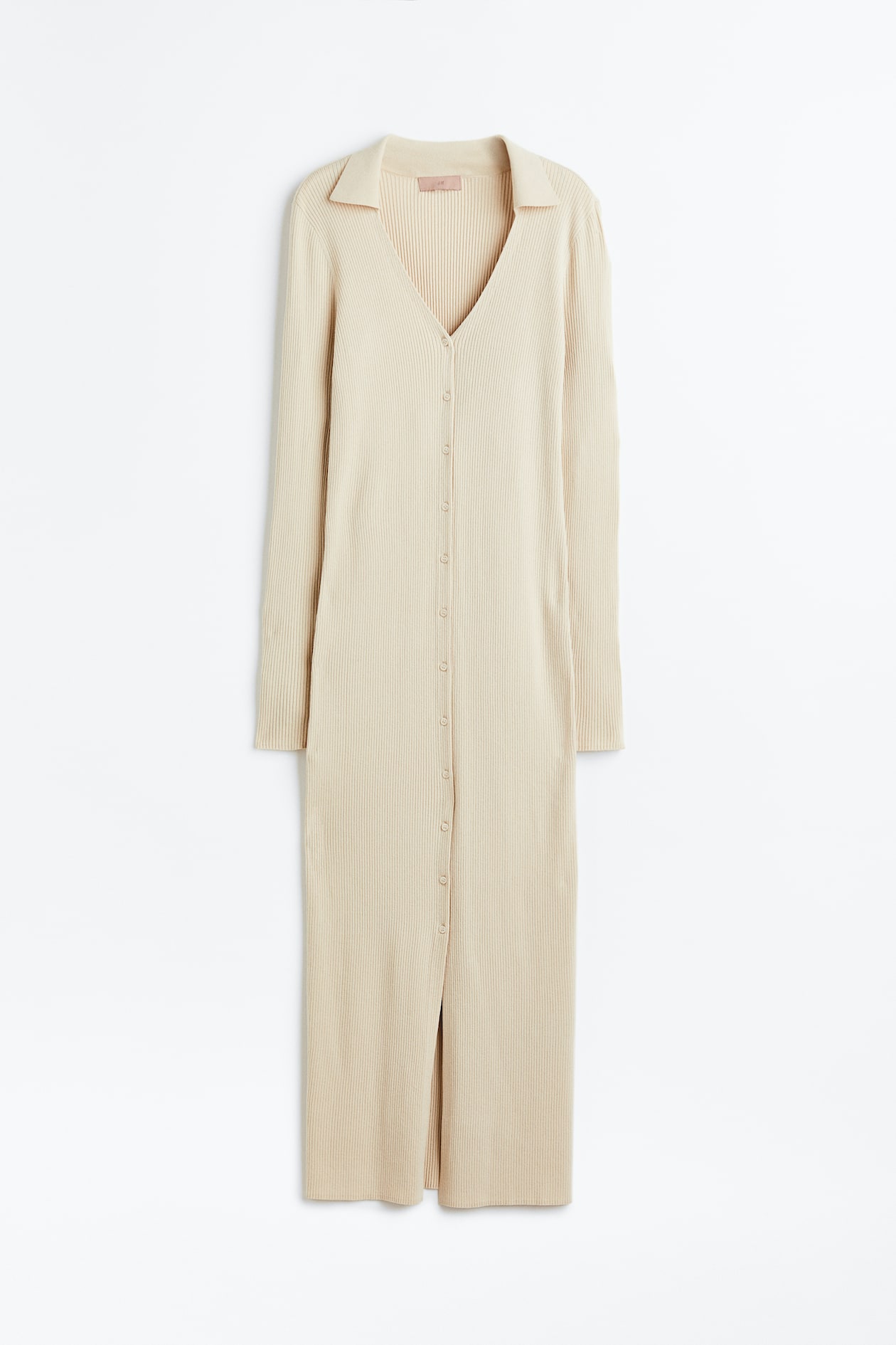 Women's Light beige Rib-knit dress | H&M