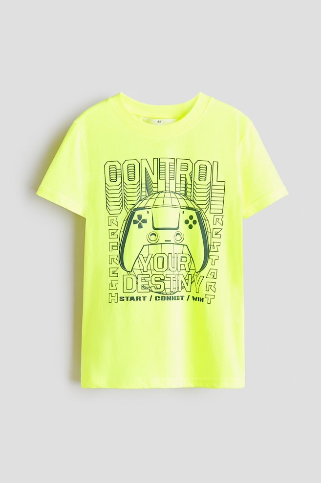 Camiseta con motivo estampado - Amarillo neón/Control/Marrón/Controladores de juego/Verde/L'Isola di Sardegna/Azul claro/Enjoy/Marrón/Surf Club/Naranja claro/Paradise beach/Azul/26/Azul/Controlador de juego - 1