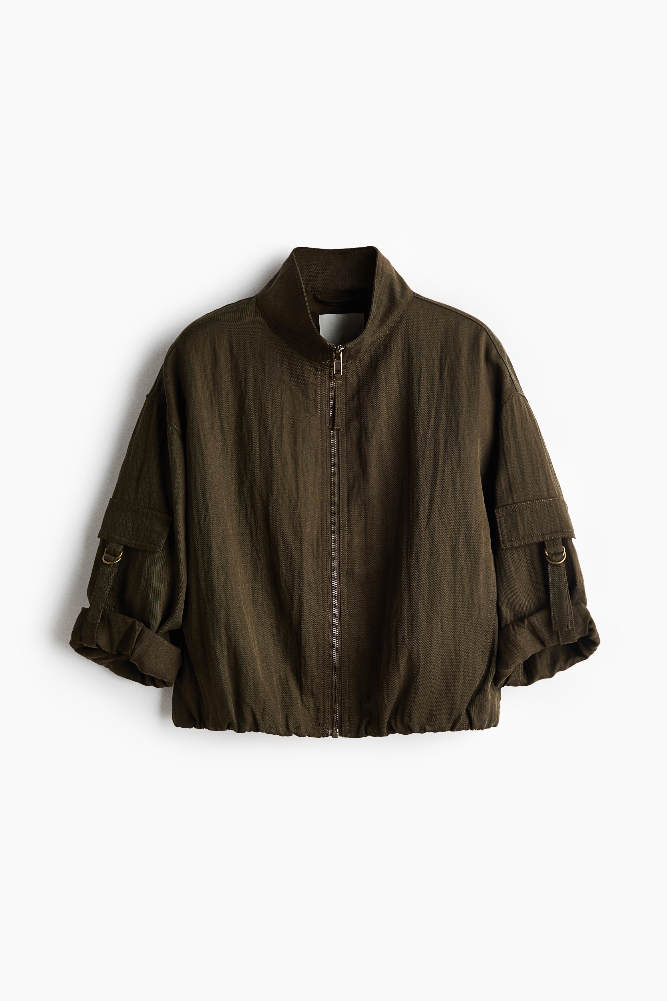 Oversized twill jacket - Dark khaki green