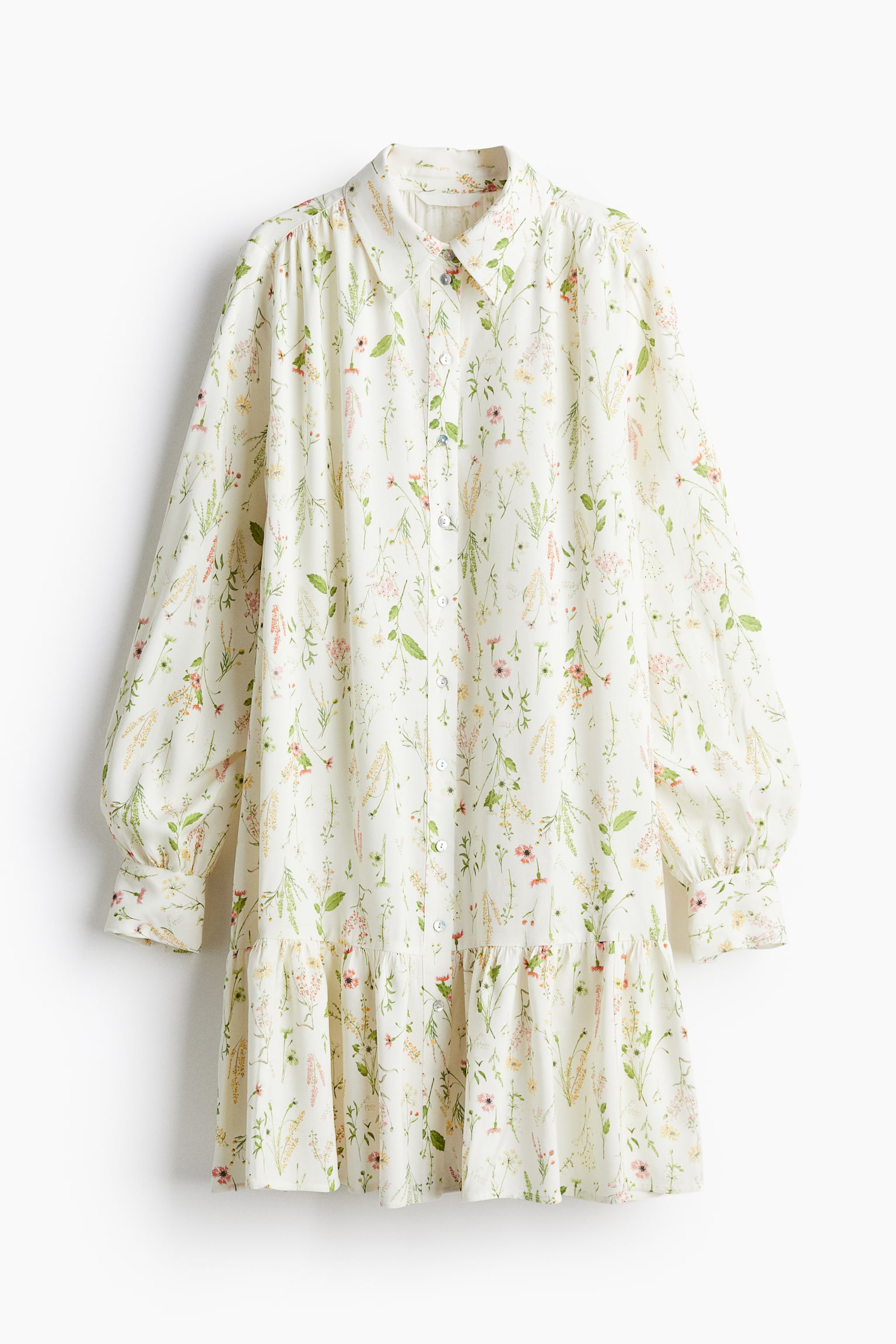 Oversized shirt dress - White/Floral/Black/Paisley-patterned - 2