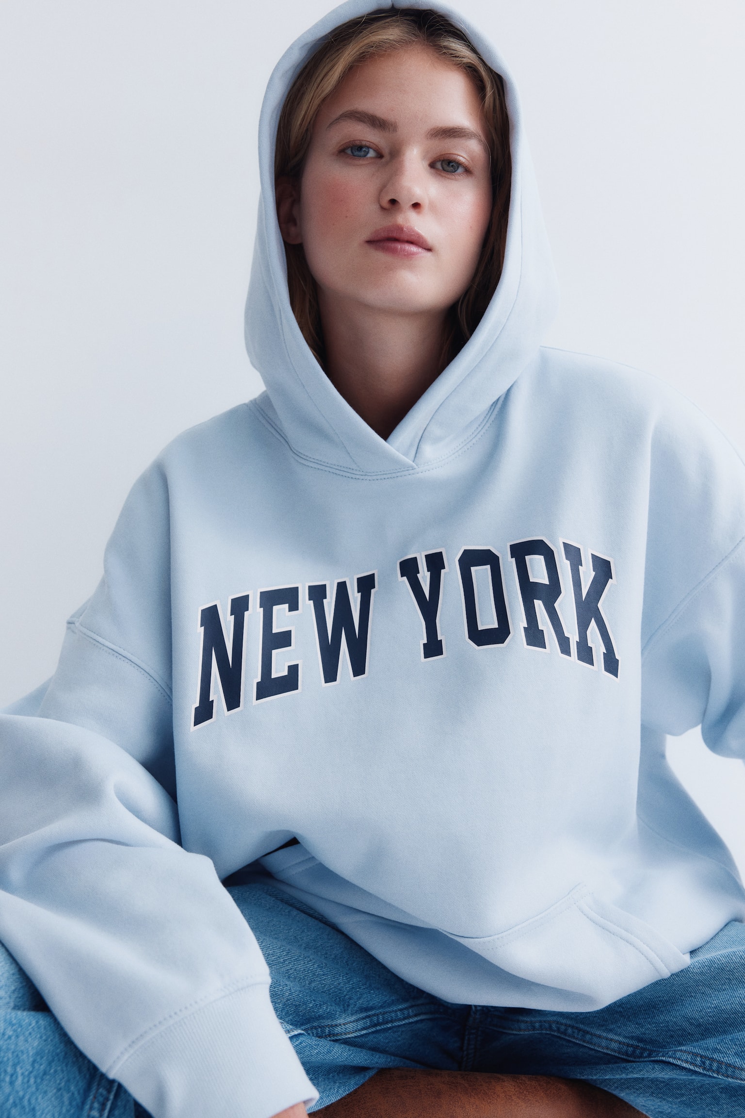 Oversized hoodie - Light blue/New York/Black/Light grey marl/Wellness/Burgundy/M - 4