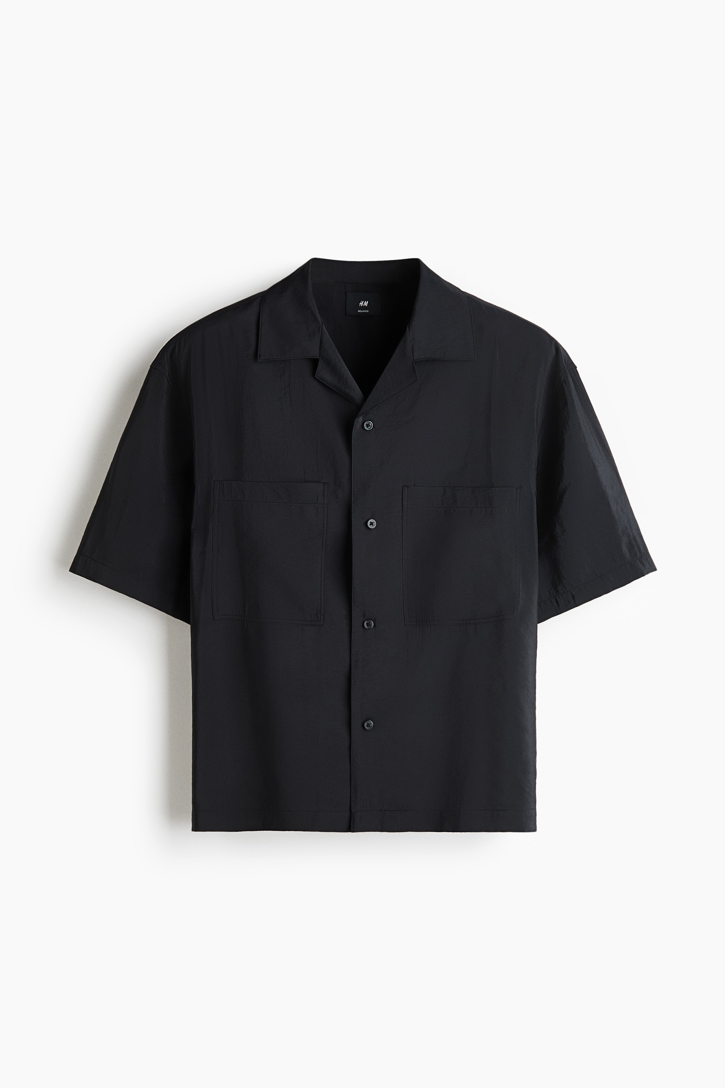Koszula z domieszką modalu Relaxed Fit - Czarny/Ciemna zieleń khaki