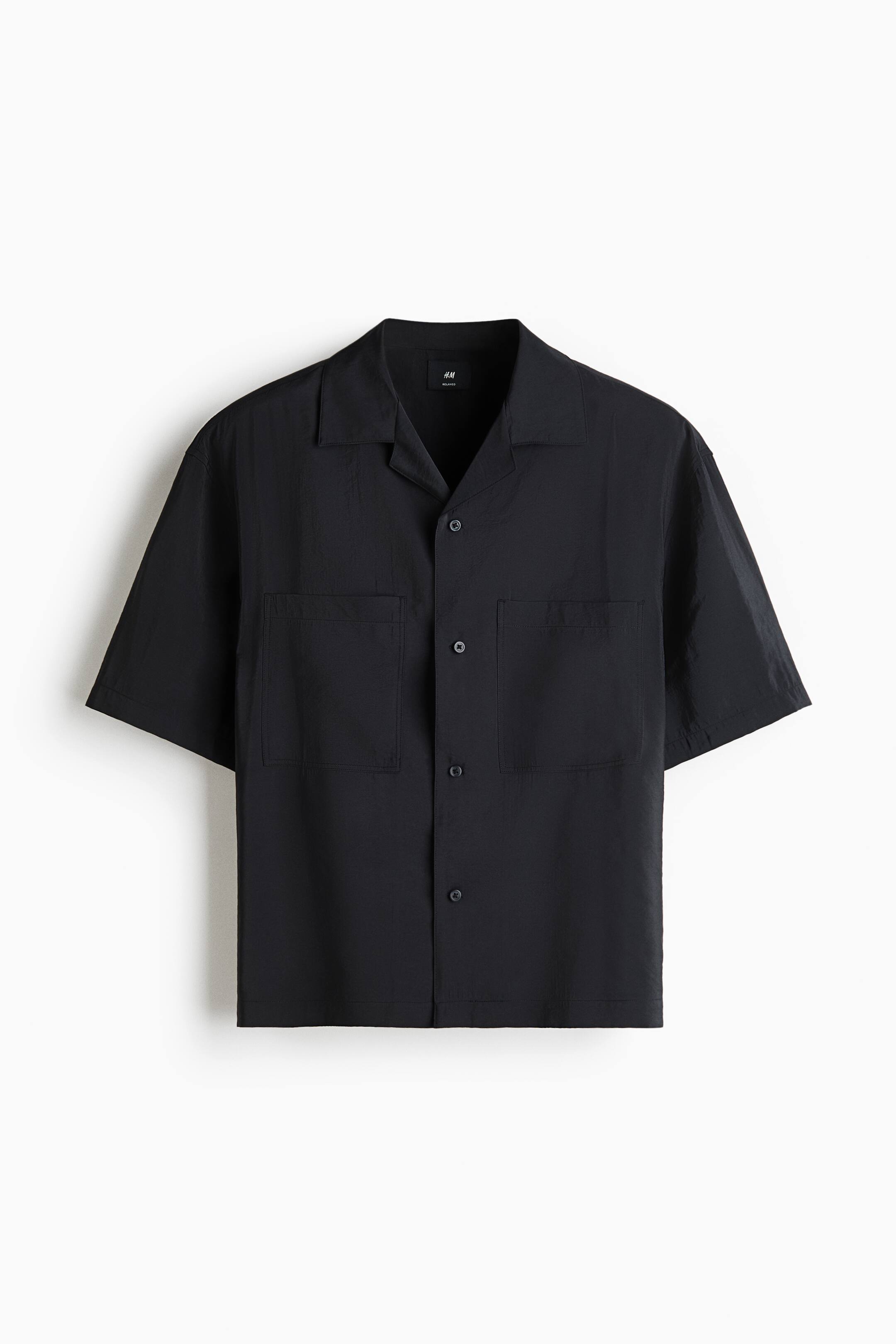 Переглянути збільшене зображення: Relaxed Fit Modal-blend resort shirt - Black - Men | H&M UA 1