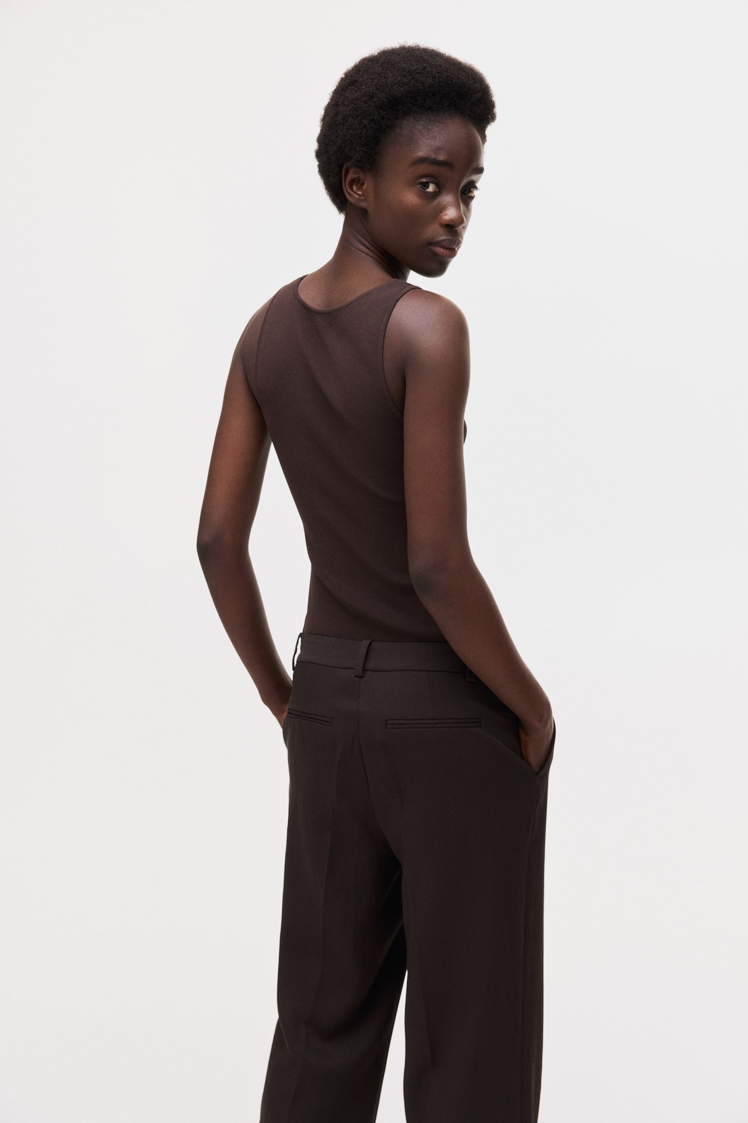 Класичні штани - Темно-коричневий/Темно-червоний - 4