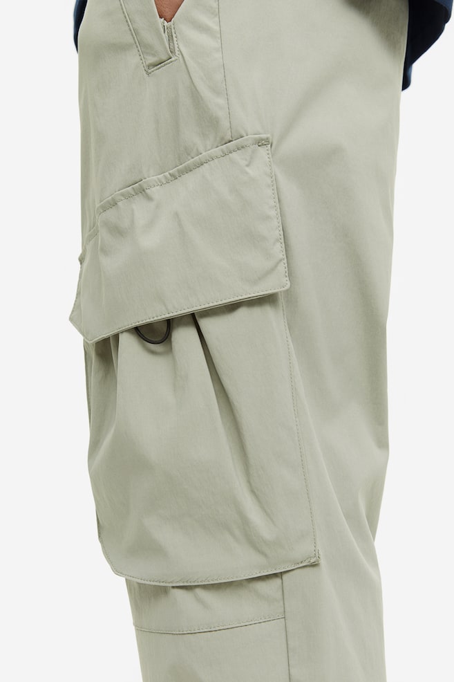Relaxed Fit Nylon cargo trousers - Light sage green/Black - 3