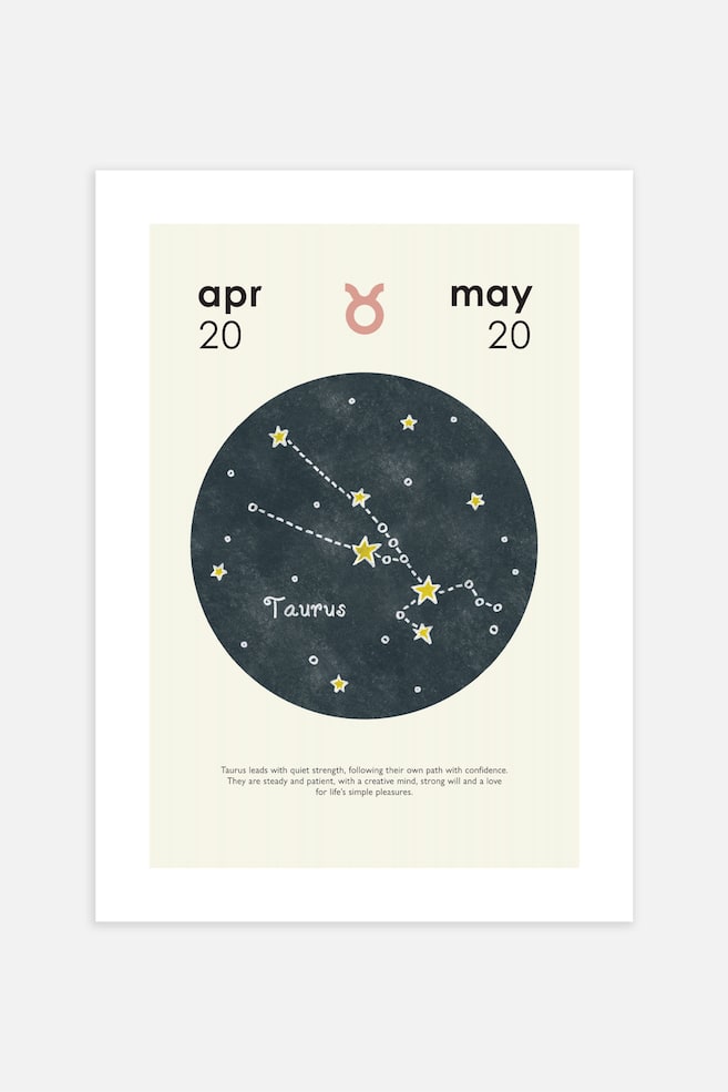 Zodiac Poster - Taurus/Gemini/Saggitarius/Leo/Libra/Aquarius/Cancer/Pisces/Capricorn/Scorpio/Virgo/Aries - 1