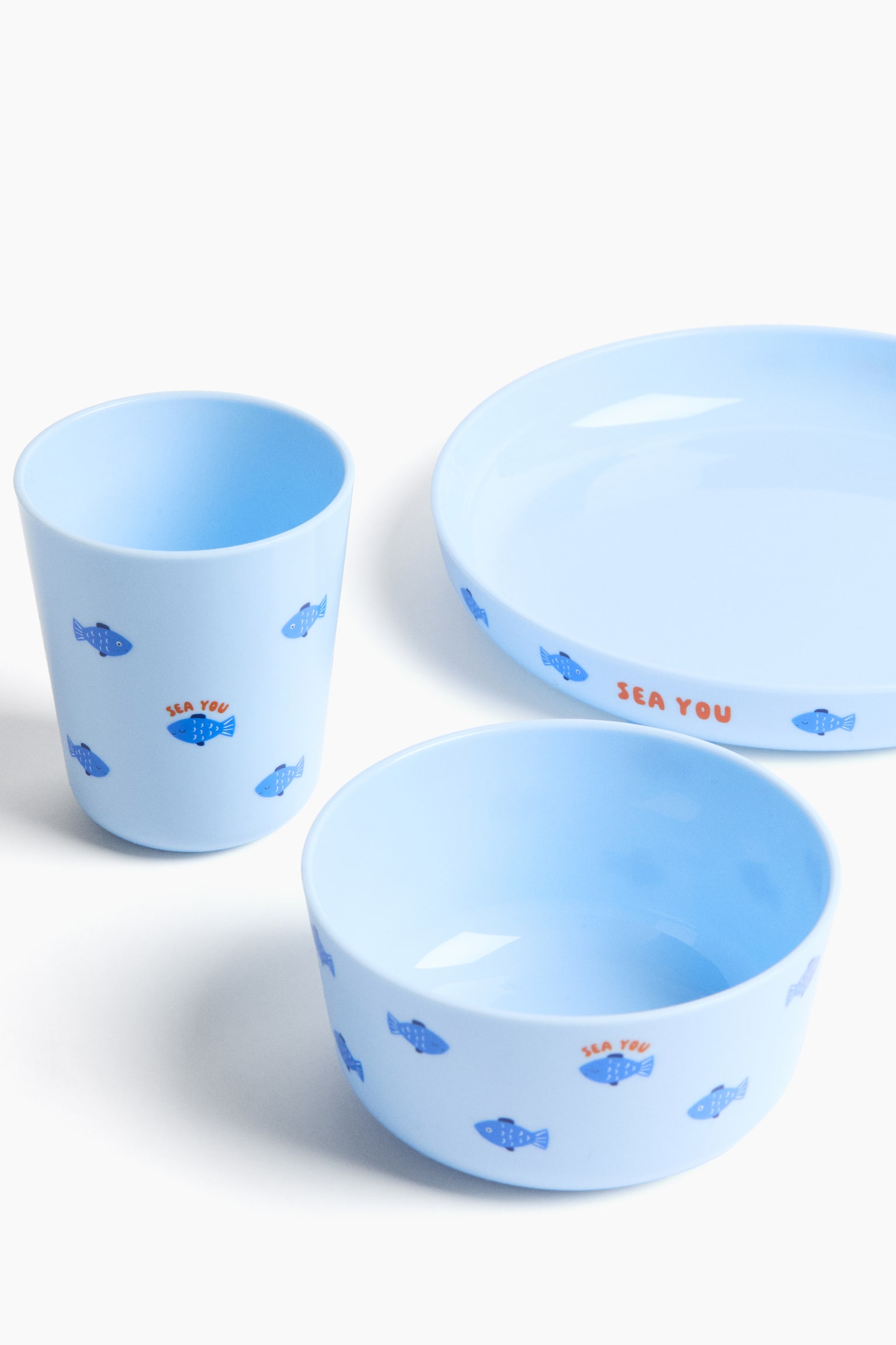 Printed children's mug - Light blue/Fish/Light yellow/Oranges - 3