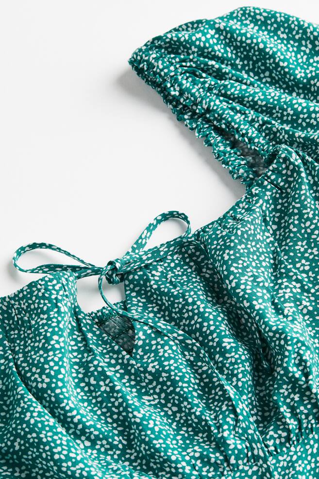 H&M+ Klänning med dragsko - Green/Floral - 5