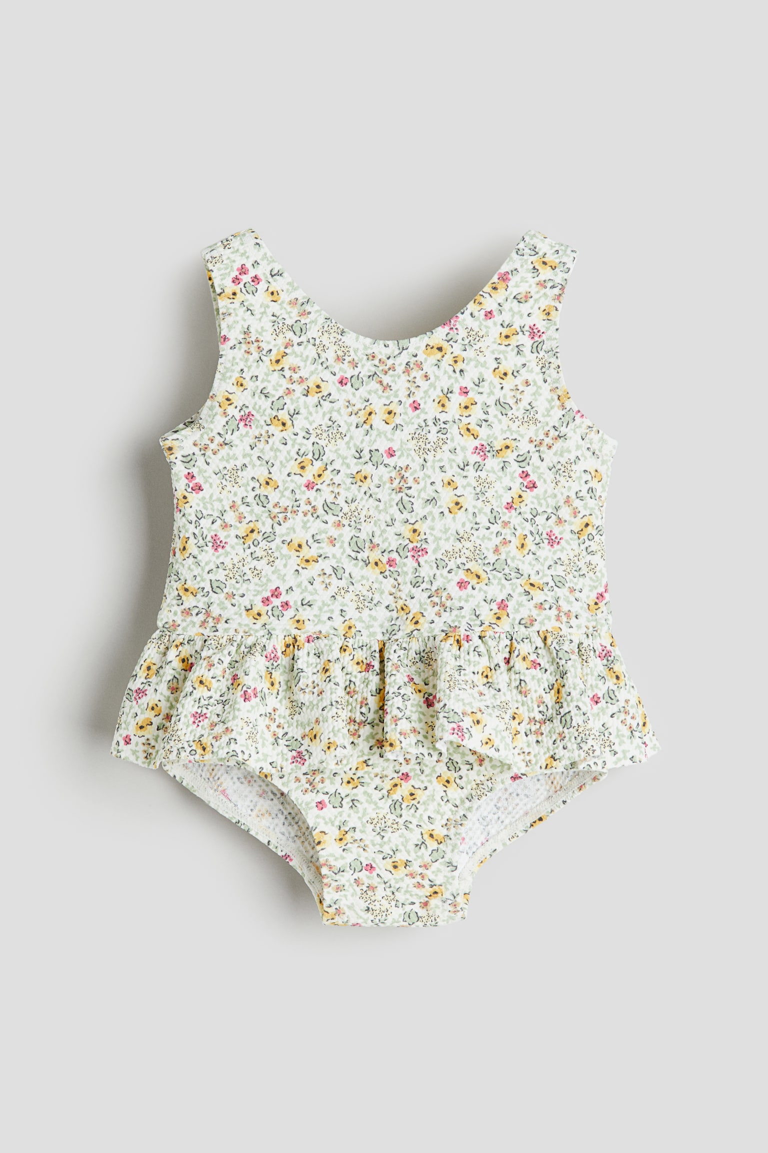 Floral-patterned swimsuit - Light green/Floral - 1