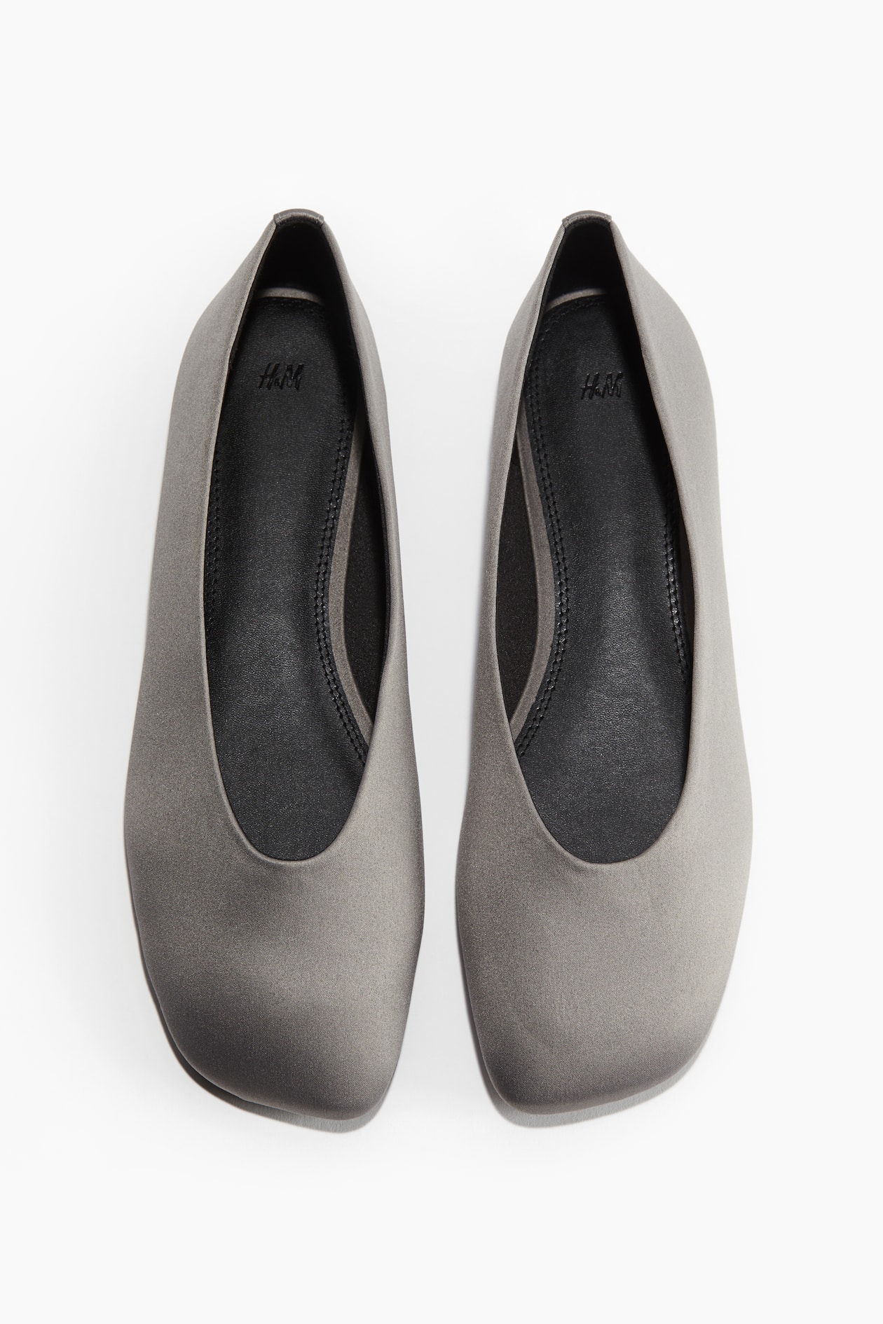 Satin ballet pumps - Grey - Ladies | H&M GB