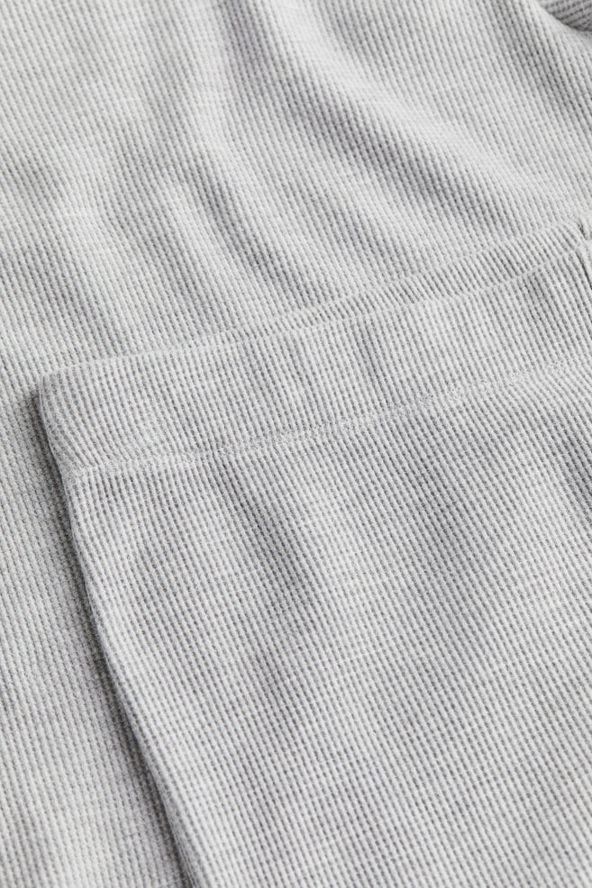 Waffled pyjama top and bottoms - Grey marl/Dark grey/Old rose - 5