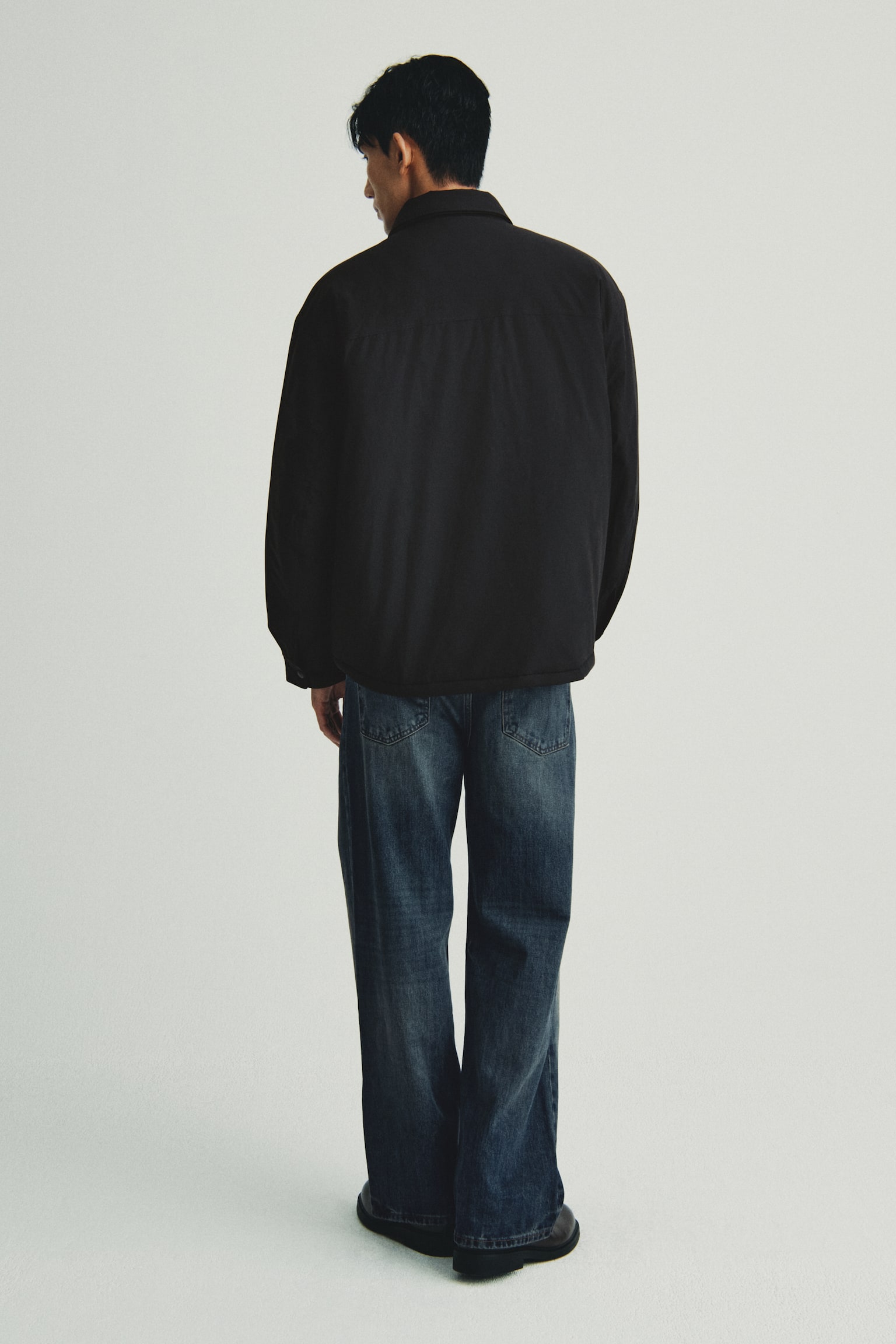 발수 코팅 패딩 오버셔츠 - 브라운 블랙/더스티 그린 - 5