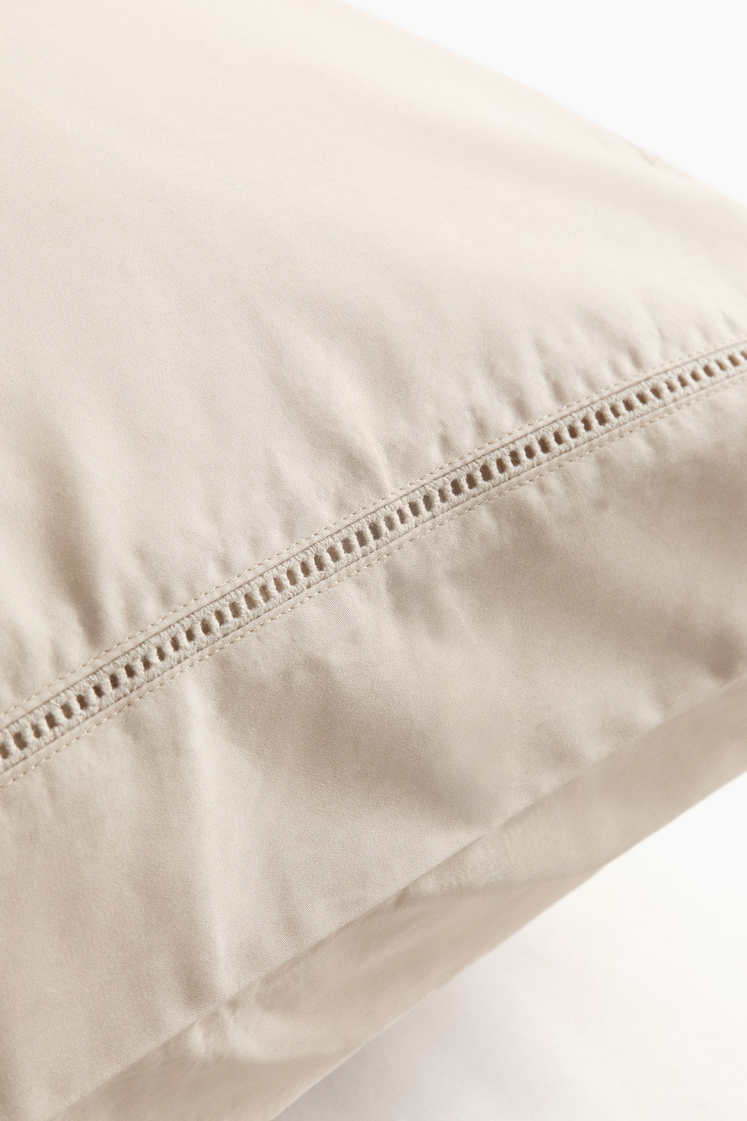 Egyptian cotton pillowcase - Light beige/White/Dark brown - 3
