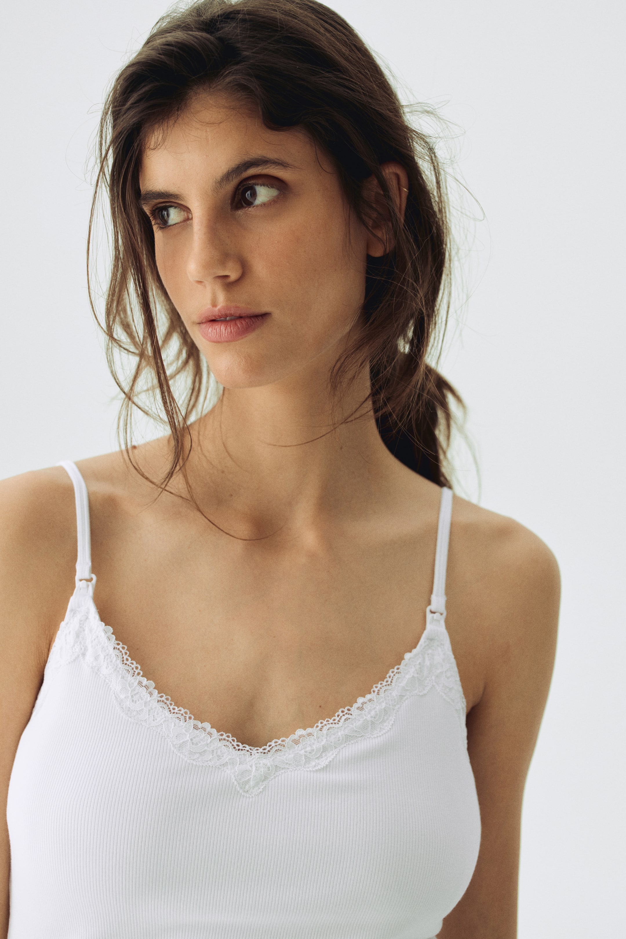 Ampliar la imagen: MAMA Top de lactancia de tirantes - Blanco - Ladies | H&M MX 1