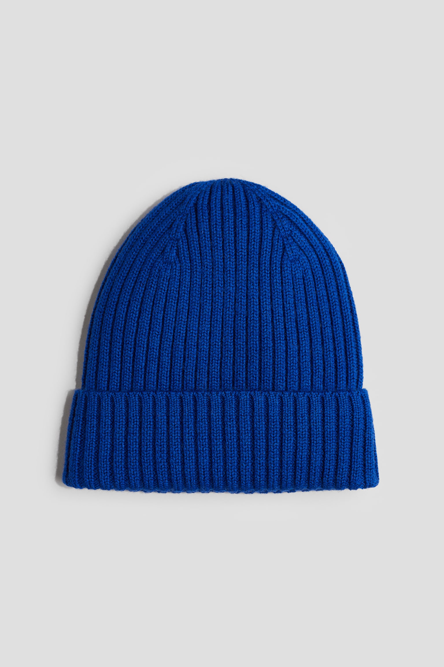 Wool-knit beanie - Bright blue/Brown/Light beige - 1