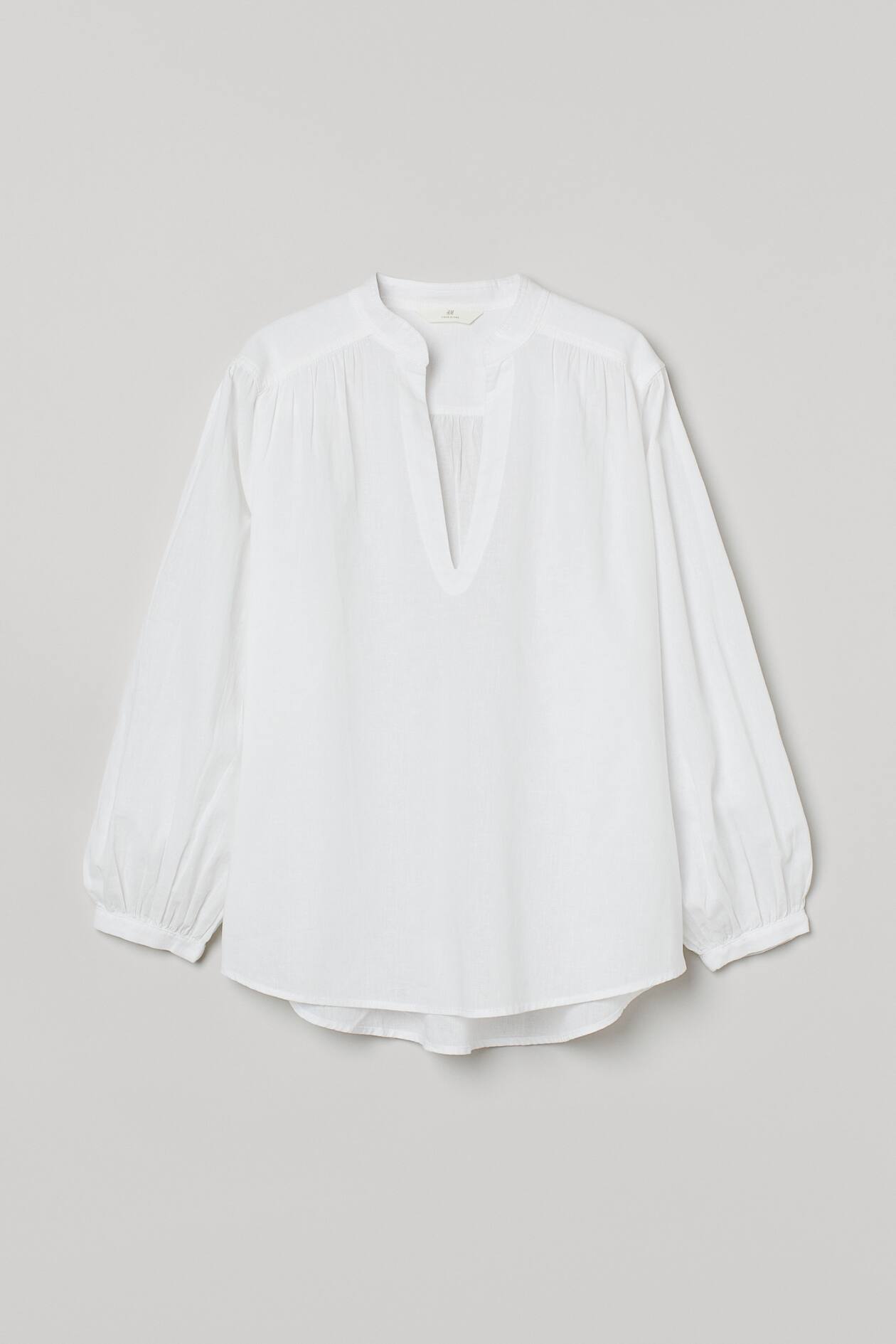 Balloon-sleeved blouse - White - Ladies | H&M GB