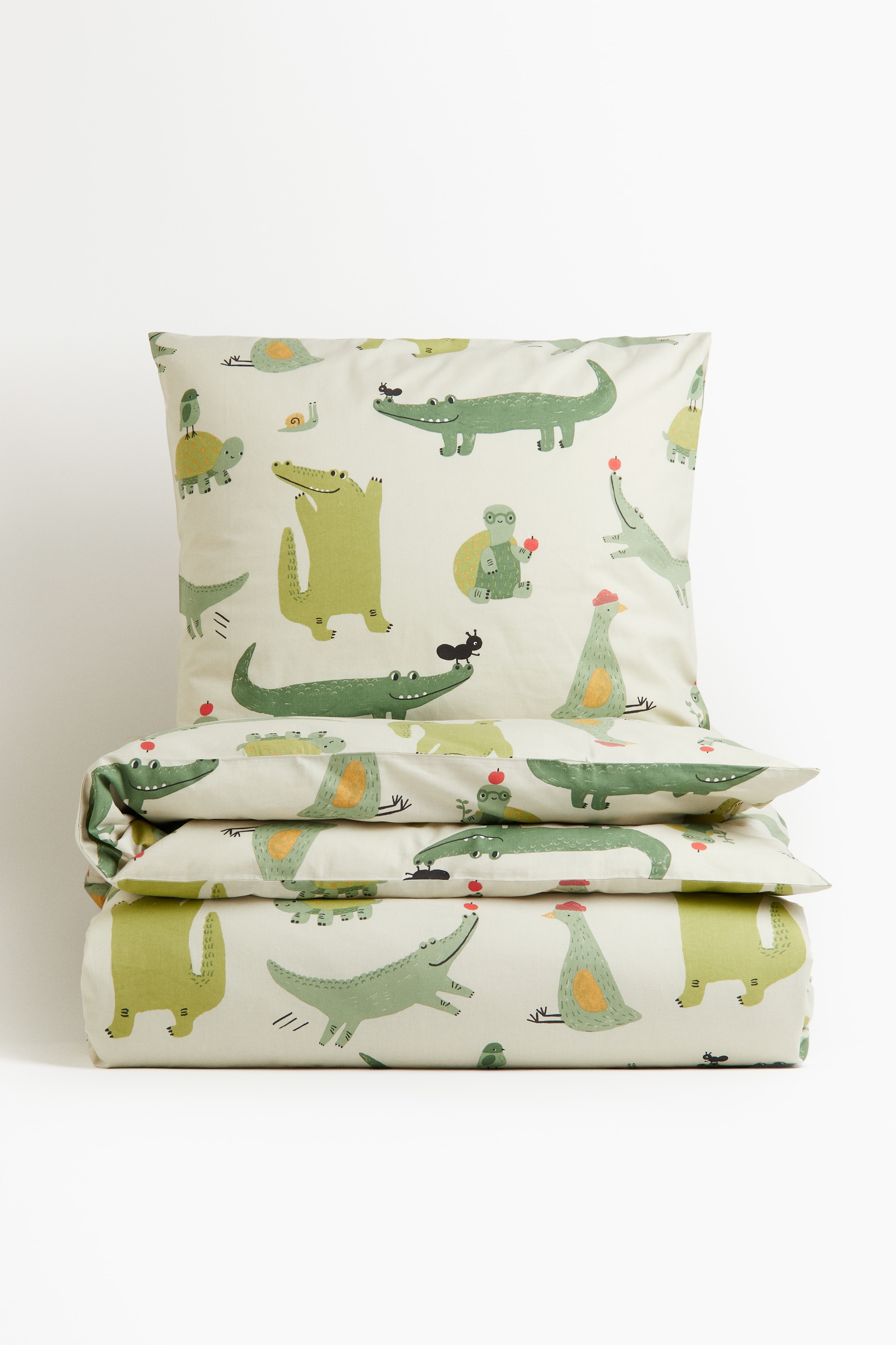 Set de funda de duvet individual con diseño - Beige claro/Animales