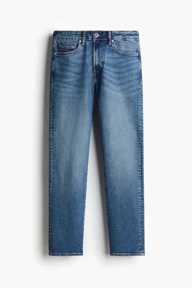 Straight Regular Jeans - Dark denim blue/Light denim blue/Black - 1