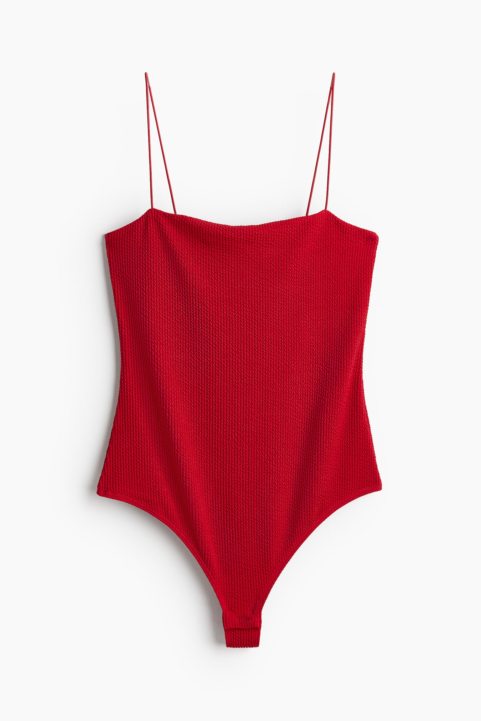 Spaghetti Strap Bodysuit - Red/Black/White/Pale yellow/White/Stripe - 2