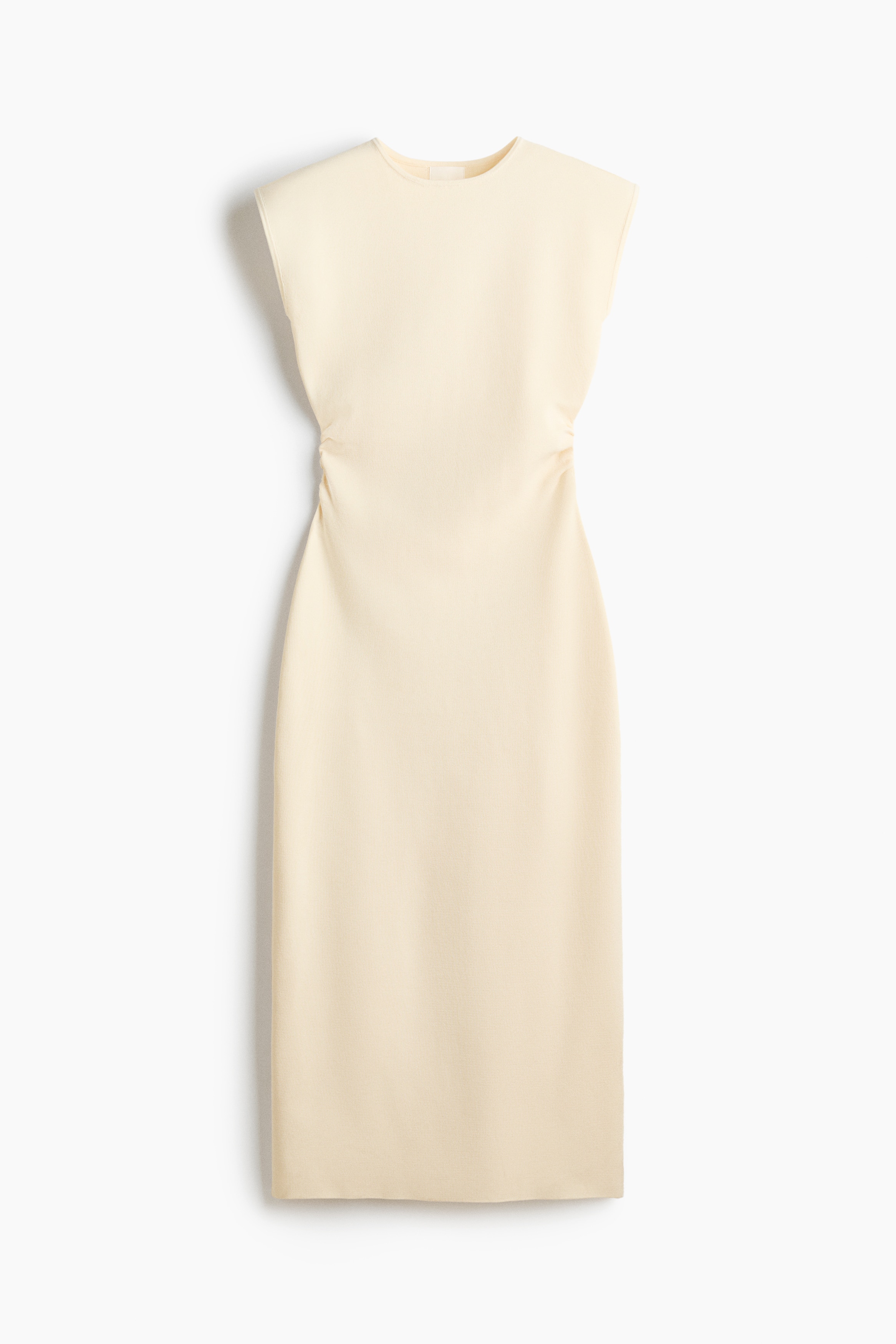 Draped midi dress - Beige clair/Noir