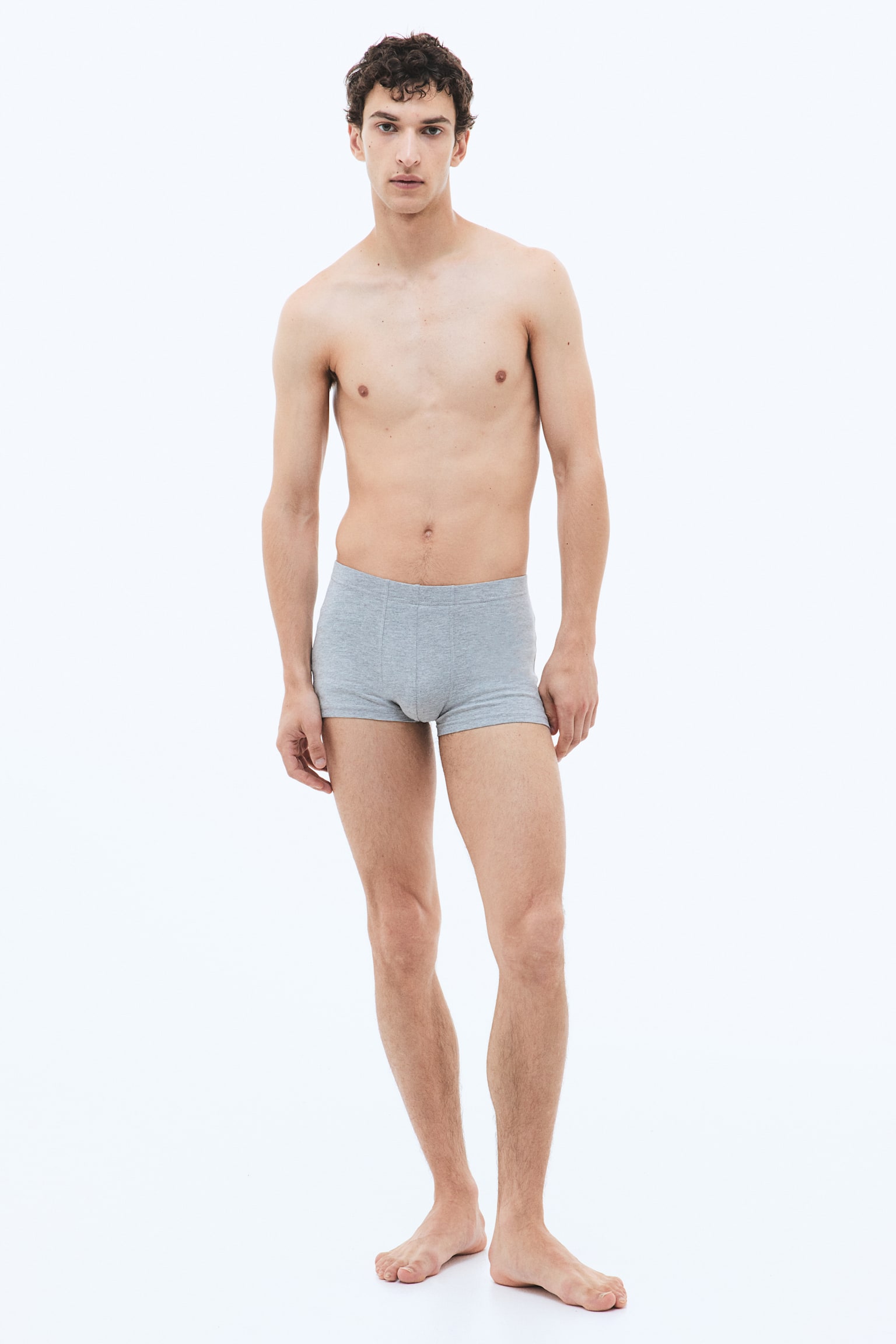 10-pack short cotton trunks - Grey marl/Dark grey/Black/Brown/Beige/Grey/Light blue/Sage green - 3