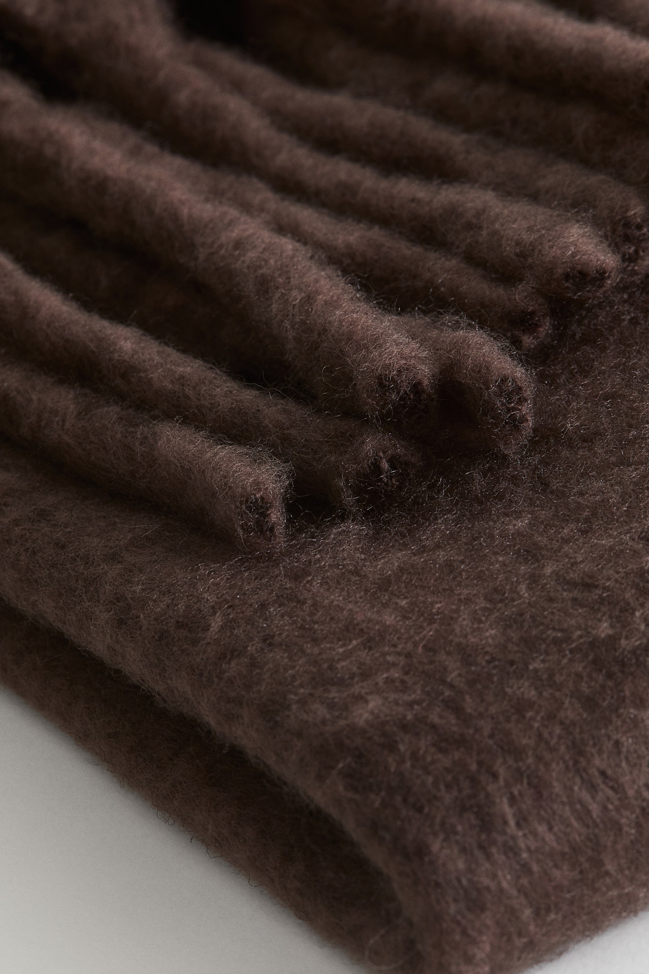 Wool-Blend Throw with Fringe