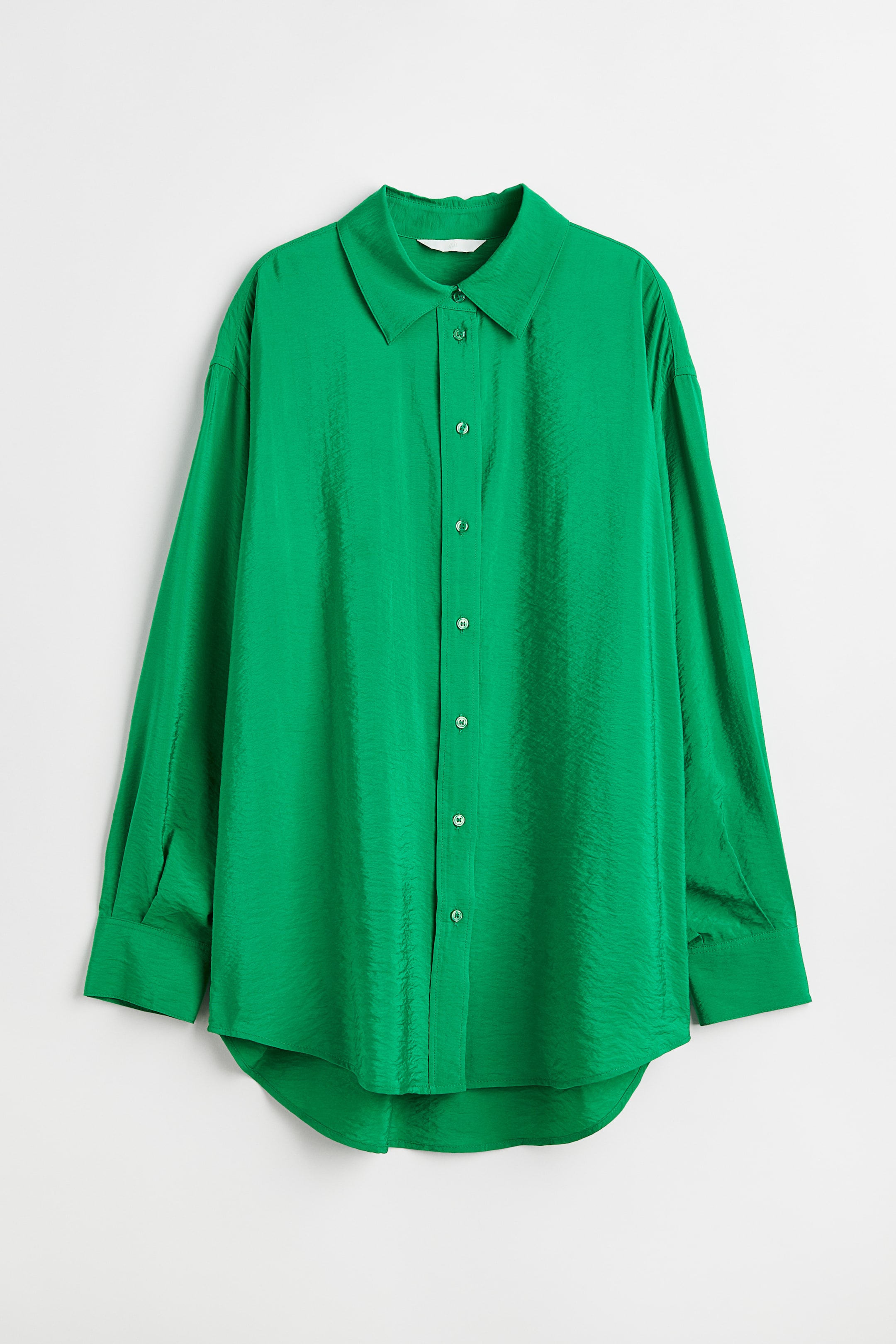 Xem ảnh lớn hơn: Áo sơ mi nhăn - Màu xanh lá - Ladies | H&M VN 1