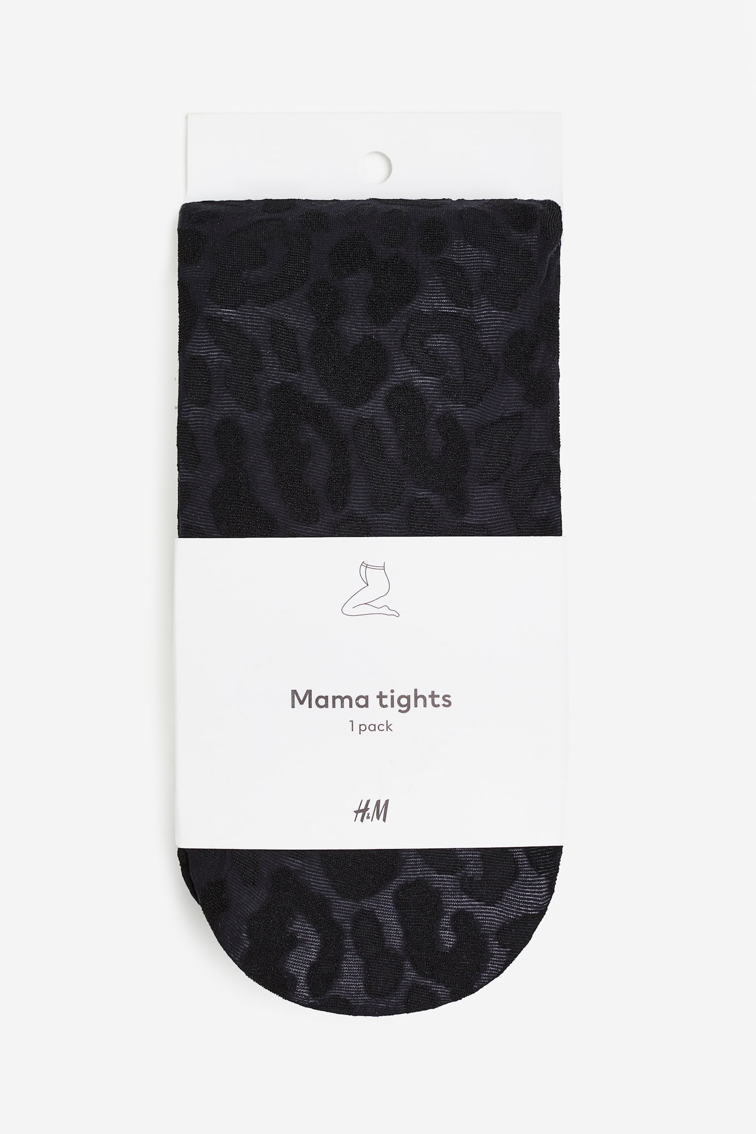 MAMA Pattern Tights - Black/Leopard print - 1