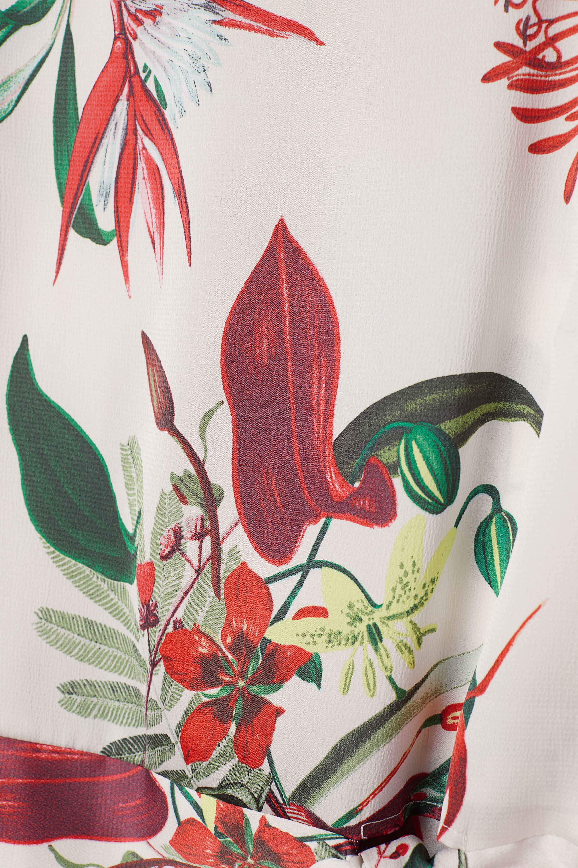 Blouse H&M Femme Taille 6 – Imprimé Floral Multicolore, Viscose, Manches 3/4, Occasion Très Bon état, Fabrication Vietnam