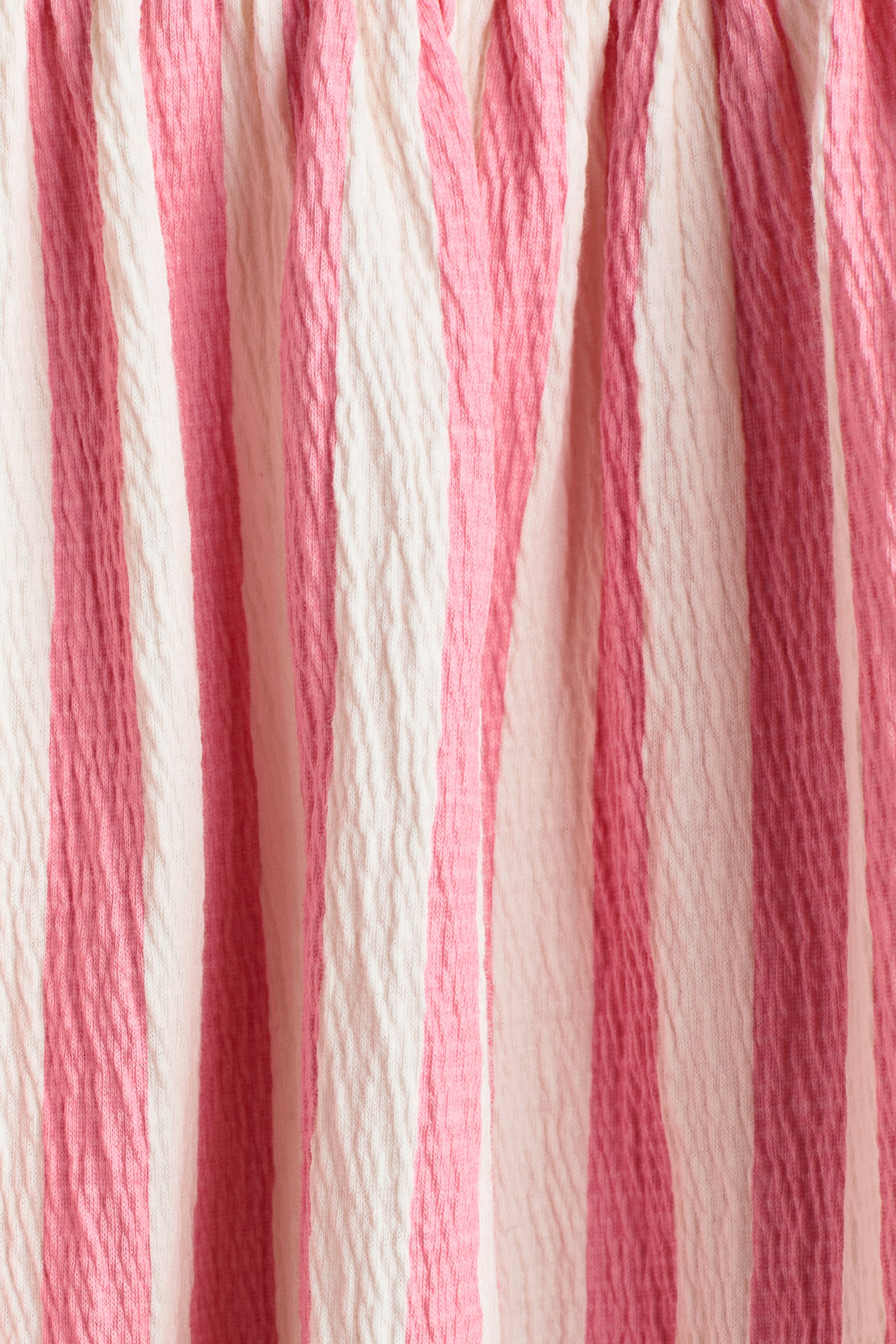 Haljina od reljefnog pamuka - Bela/ružičasta/pruge - 2