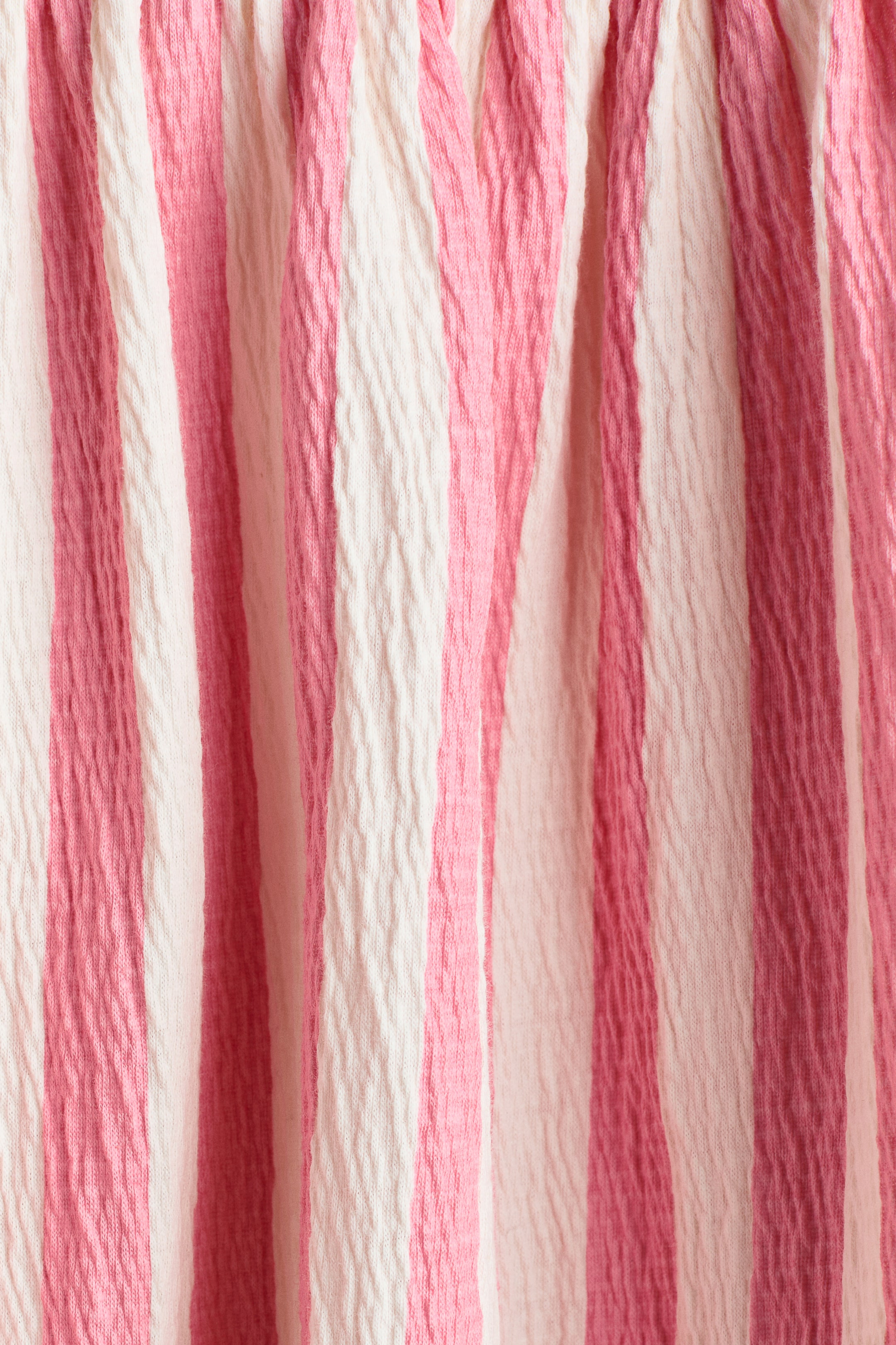 Se større billede: Kjole i bomuld med struktur - Hvid/Rosastribet - BØRN | H&M DK 2