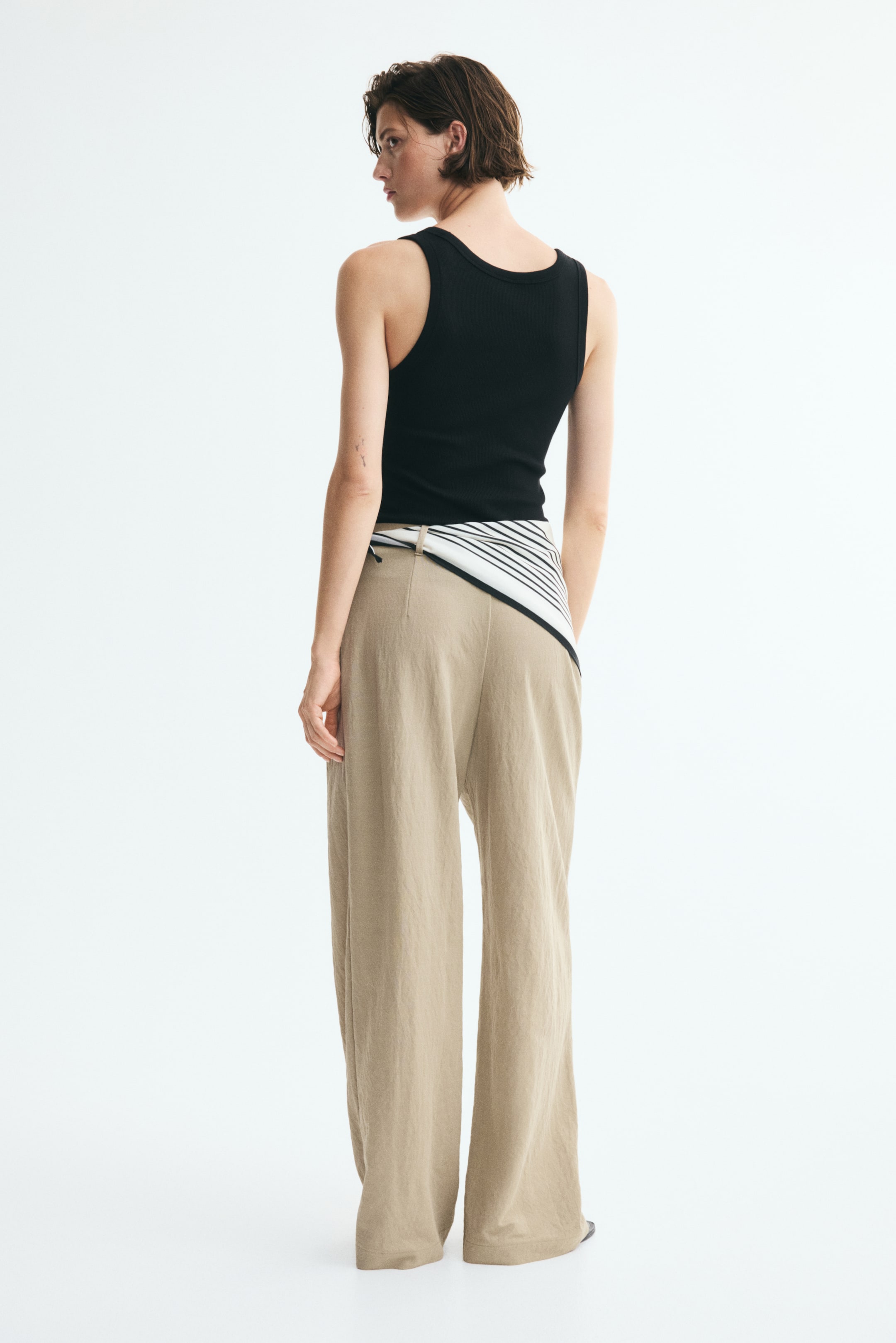 Scarf-Detail Pants