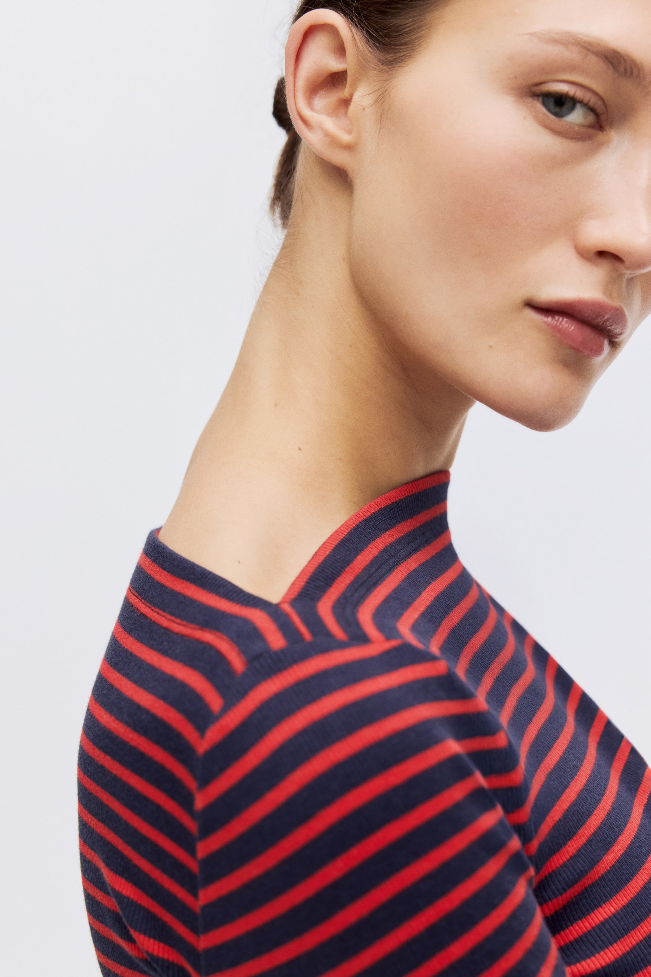 Ribbed Boat-Neck Top