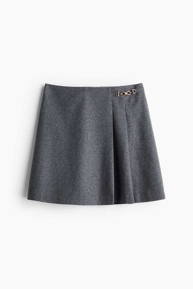 Metal-detail mini skirt - Dark grey marl - 1