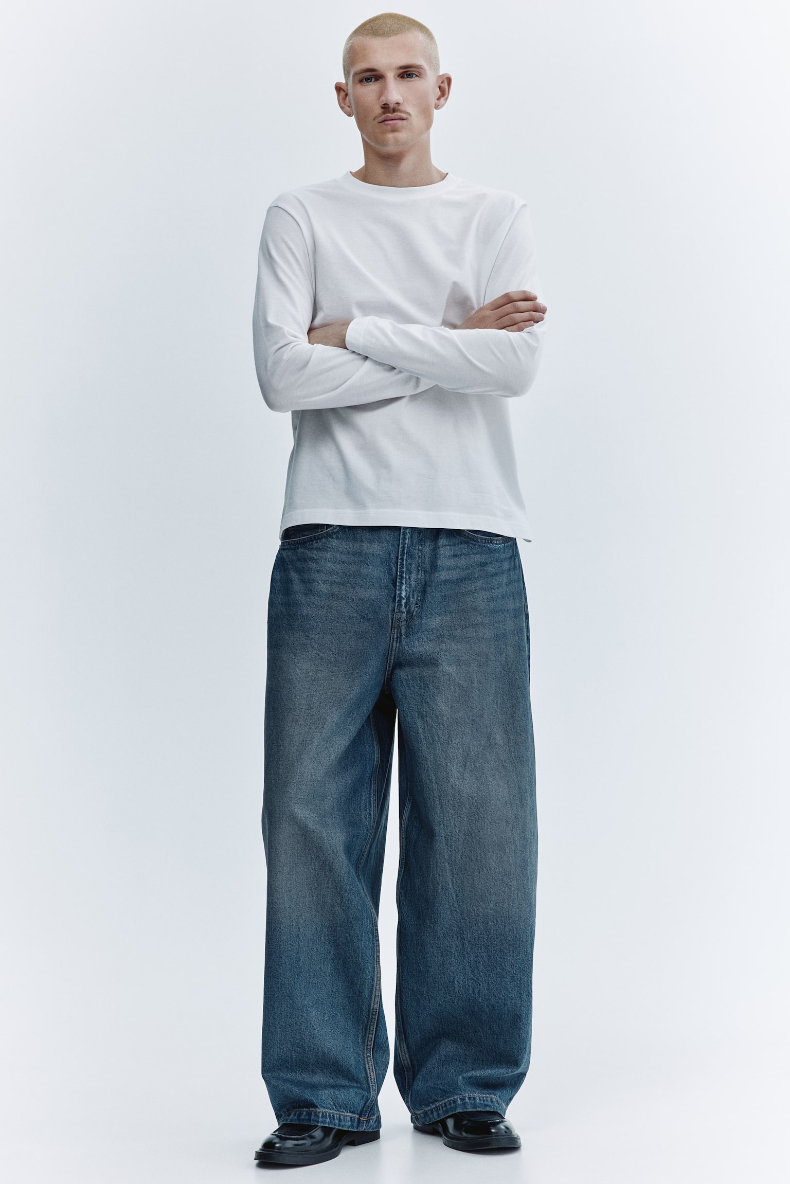 Maglia in jersey Regular Fit - Bianco/Nero/Marrone scuro/Blu navy - 1