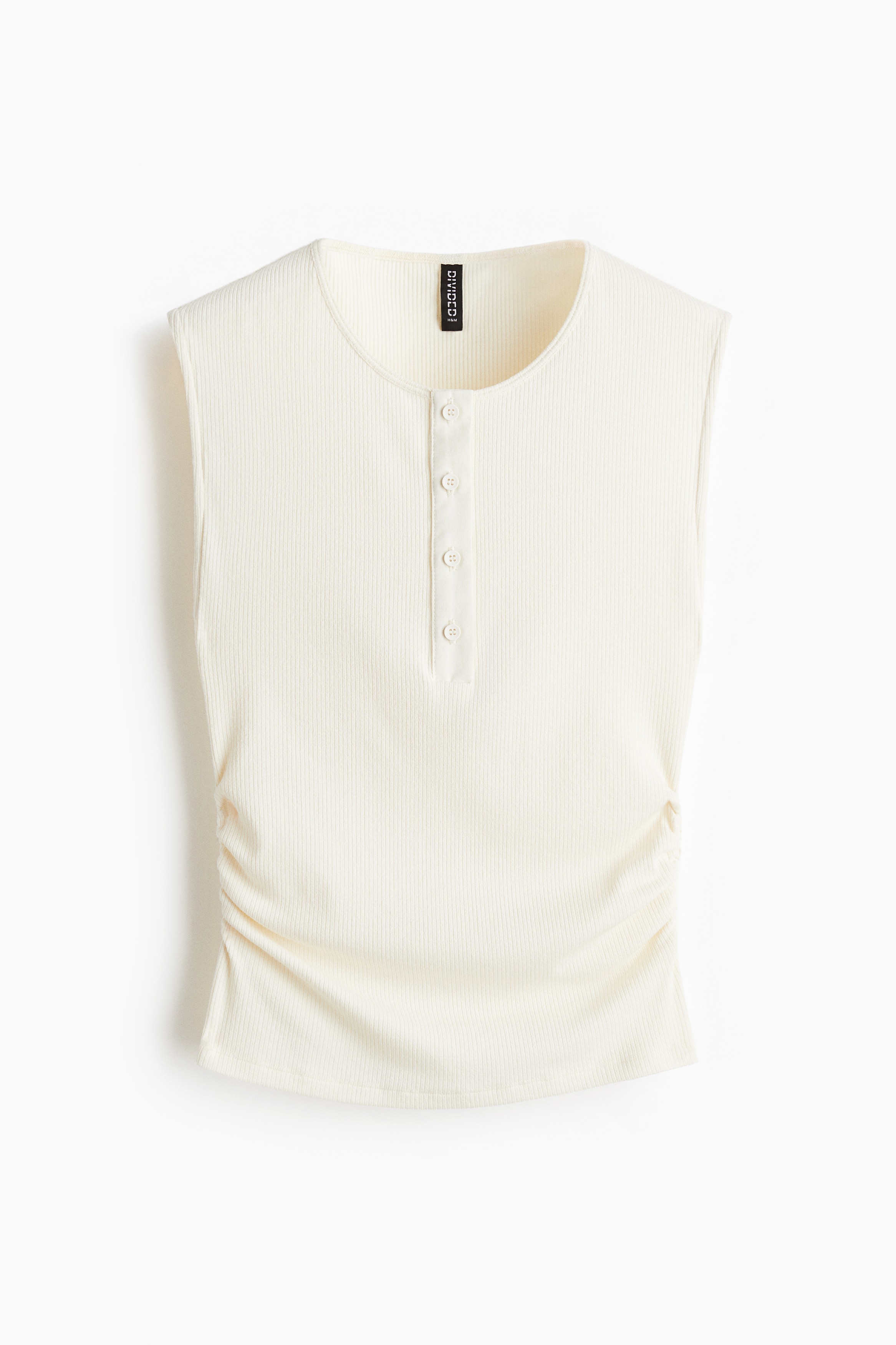 Gedrapeerde tanktop - Roomwit/Licht kakigroen