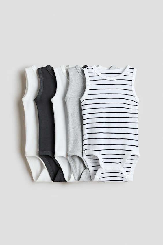Детские боди H&M из хлопка, 5 шт