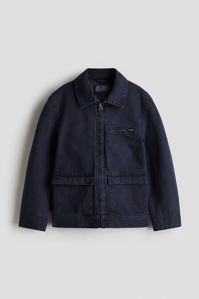 Giubbotto in tela di cotone - Blu navy - 1
