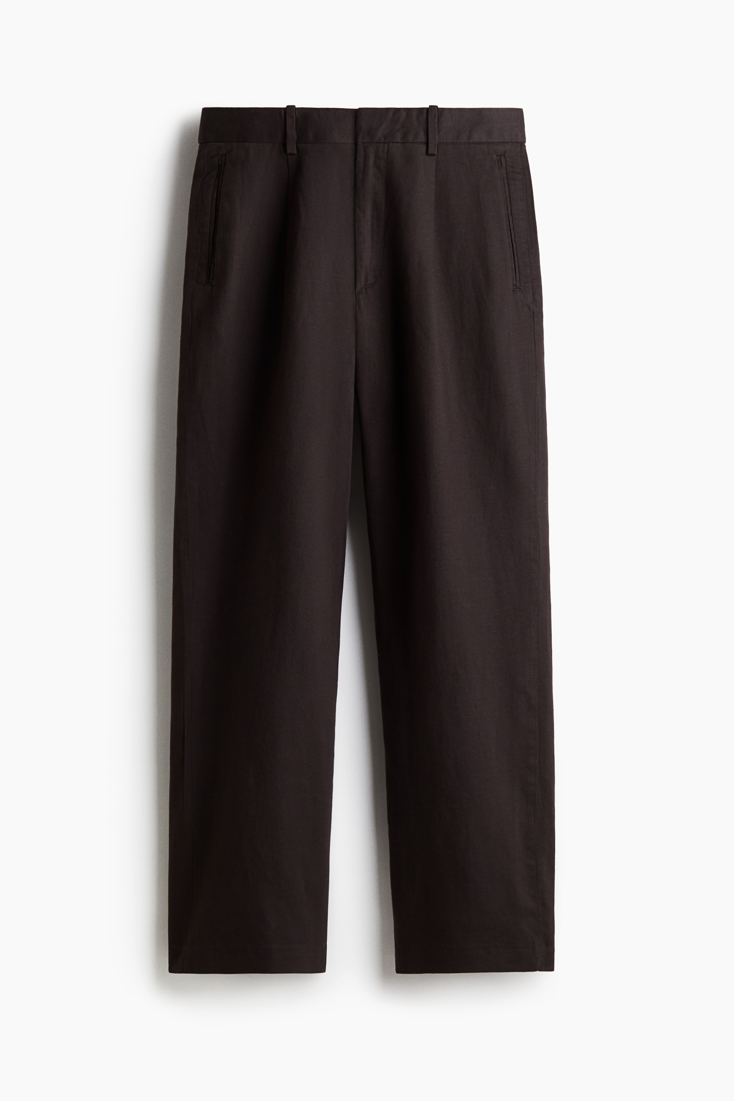 Pantalon Relaxed Fit en lin mélangé - Marron foncé/Noir/Beige/Crème