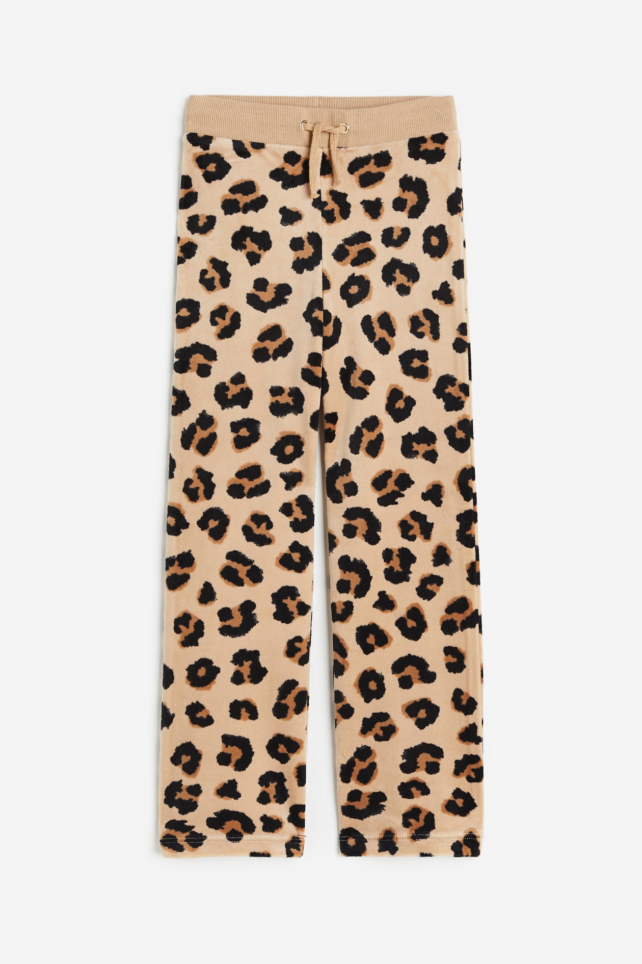 Velour trousers Beige/Leopard print Kids H&M HK