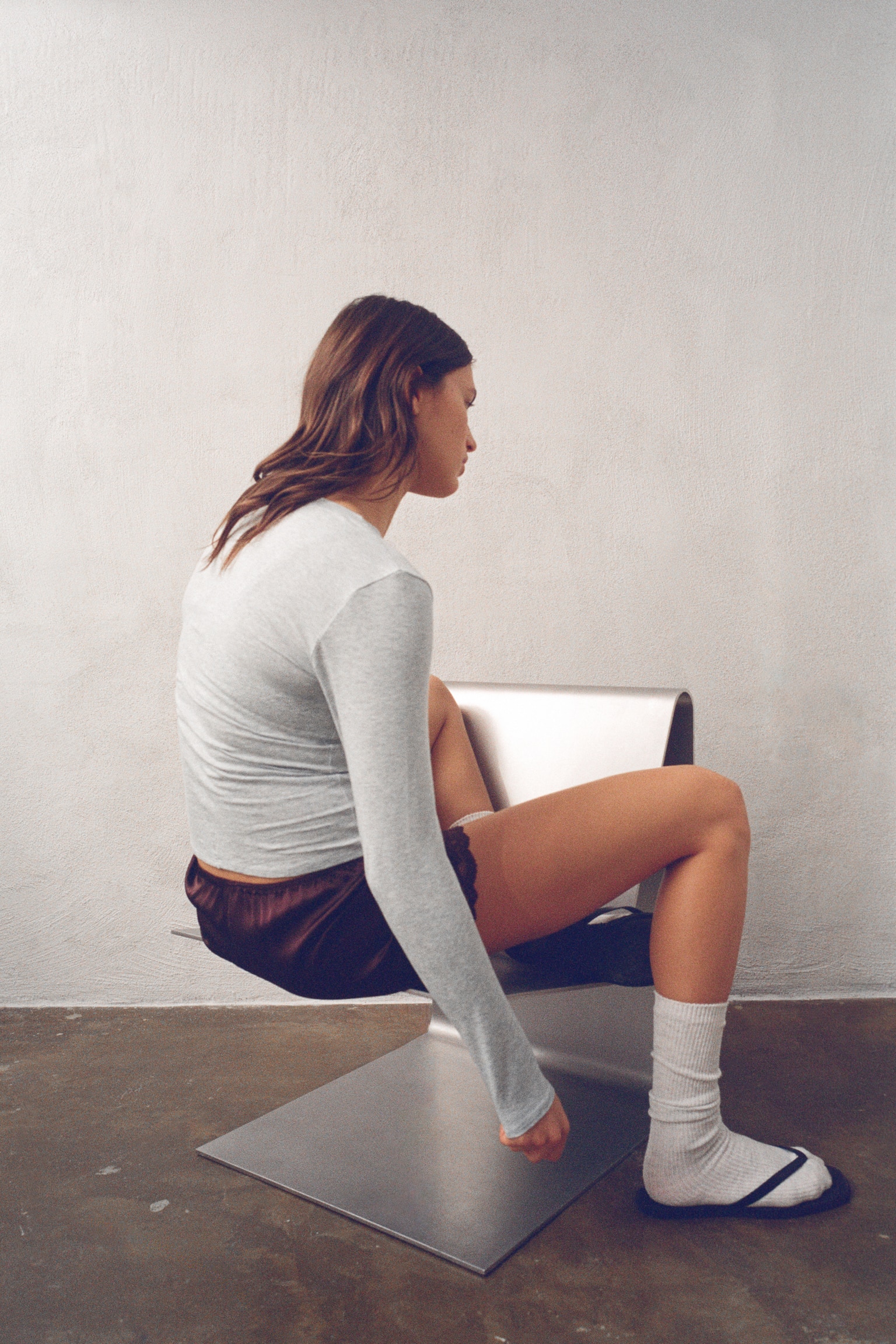 Sports Top with DryMove™ - Light gray melange/Light yellow - 3