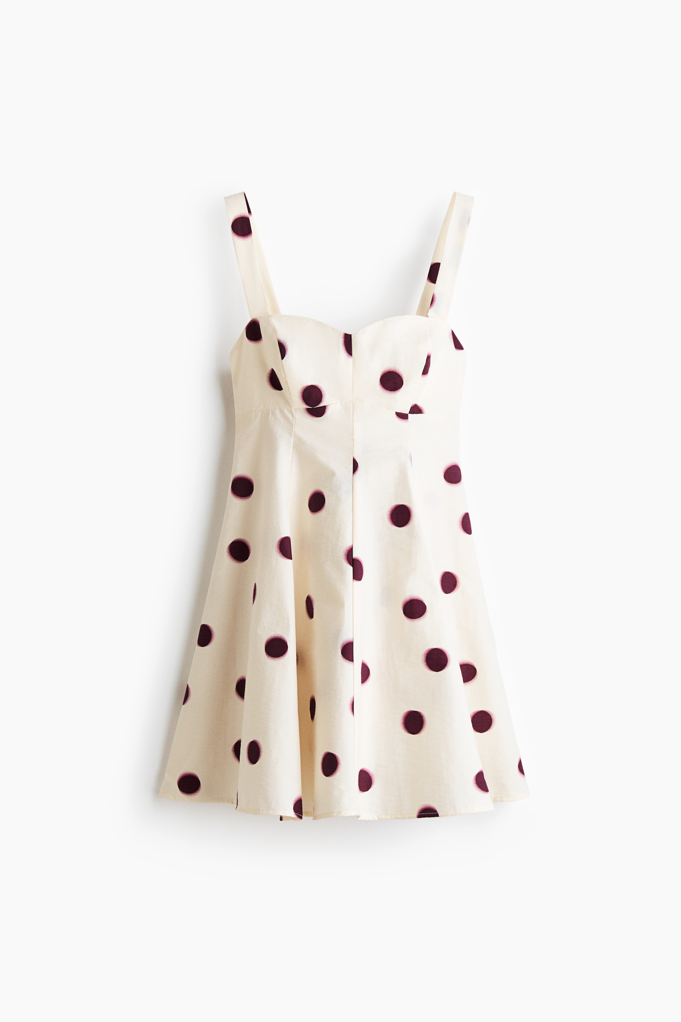Bow-detail mini dress - Cream/Spotted