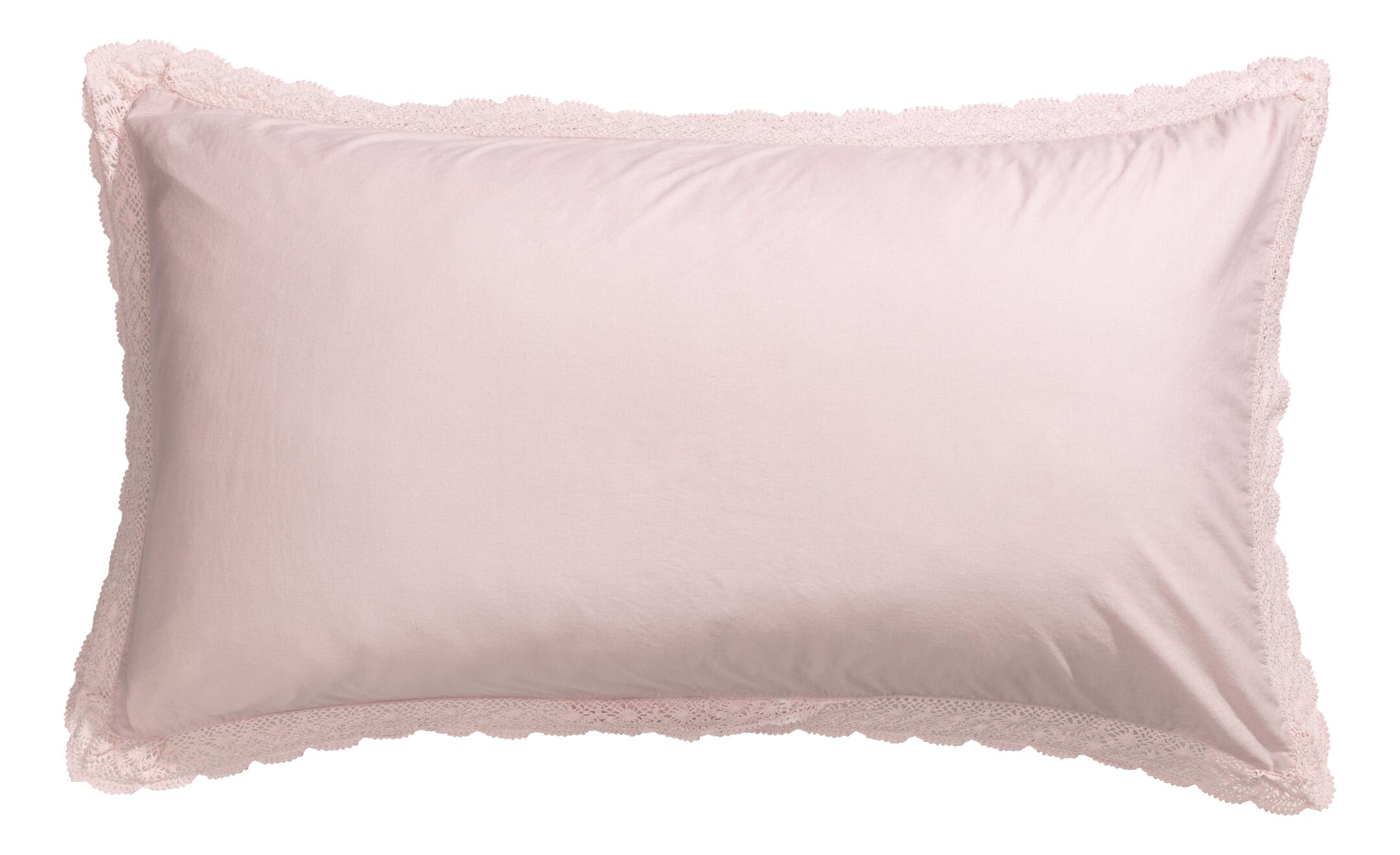 Größeres Bild ansehen: Kopfkissenbezug mit Spitze - Puderrosa - Home All | H&M DE 1