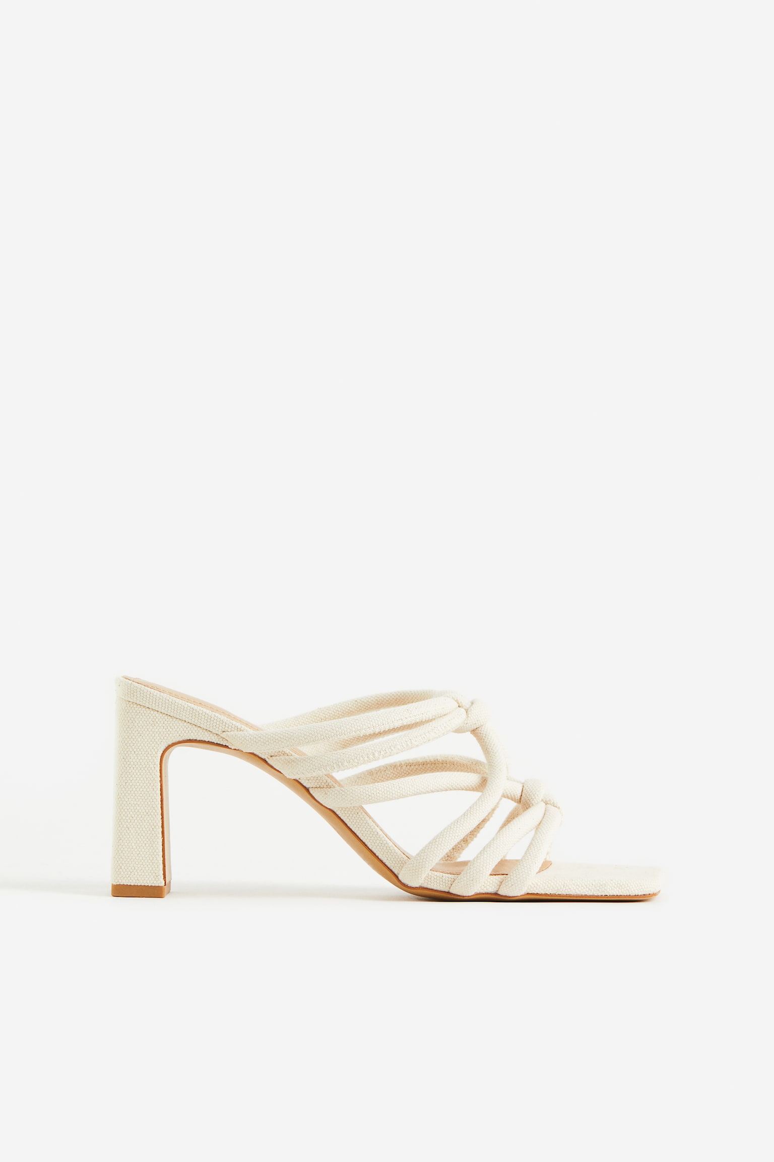 Square Toe Mules - White - 1