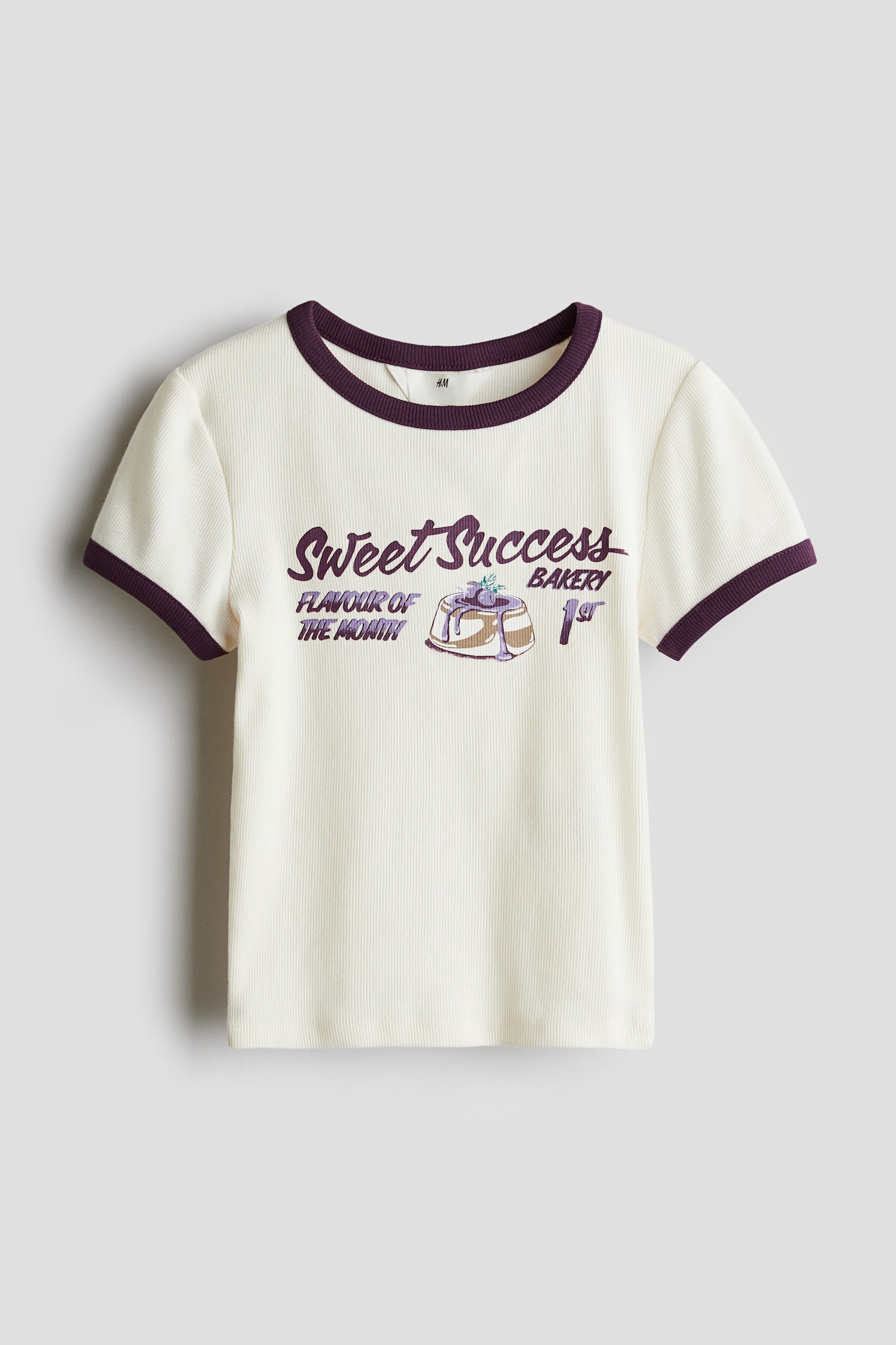 Cotton jersey top - White/Sweet Success/Pink - 1