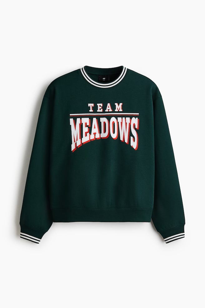 Loose-Fit Printed Sweatshirt - Dark green/Team Meadows - 1