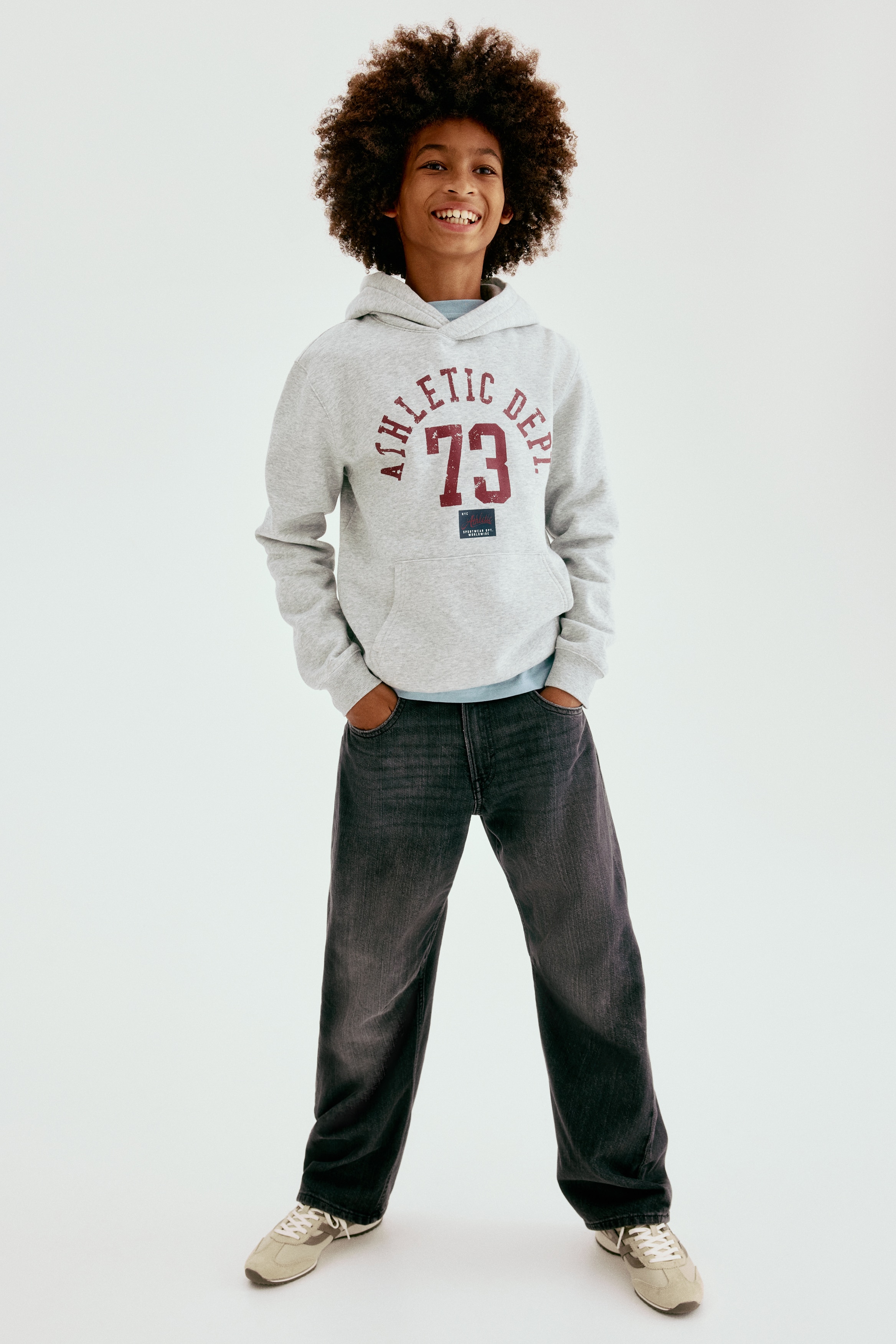 Loose-Fit Barrel Jeans - Washed denim black/Light denim blue