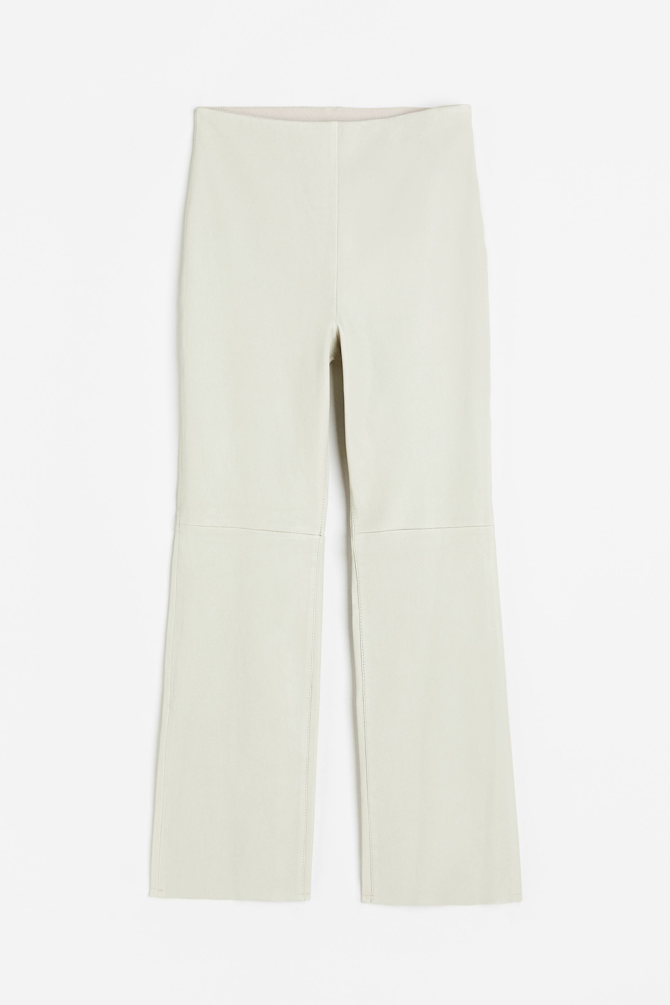 View larger image: Ankle-length leather trousers - Natural white - Ladies | H&M 1